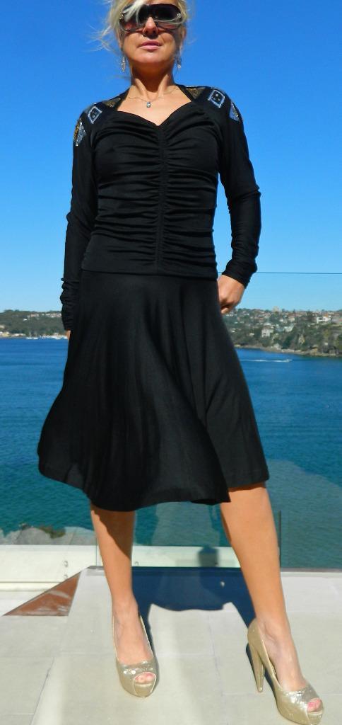 VINTAGE Jill Fitzsimon 1970s-80s Original Sexy Disco Cocktail Glamour Dress