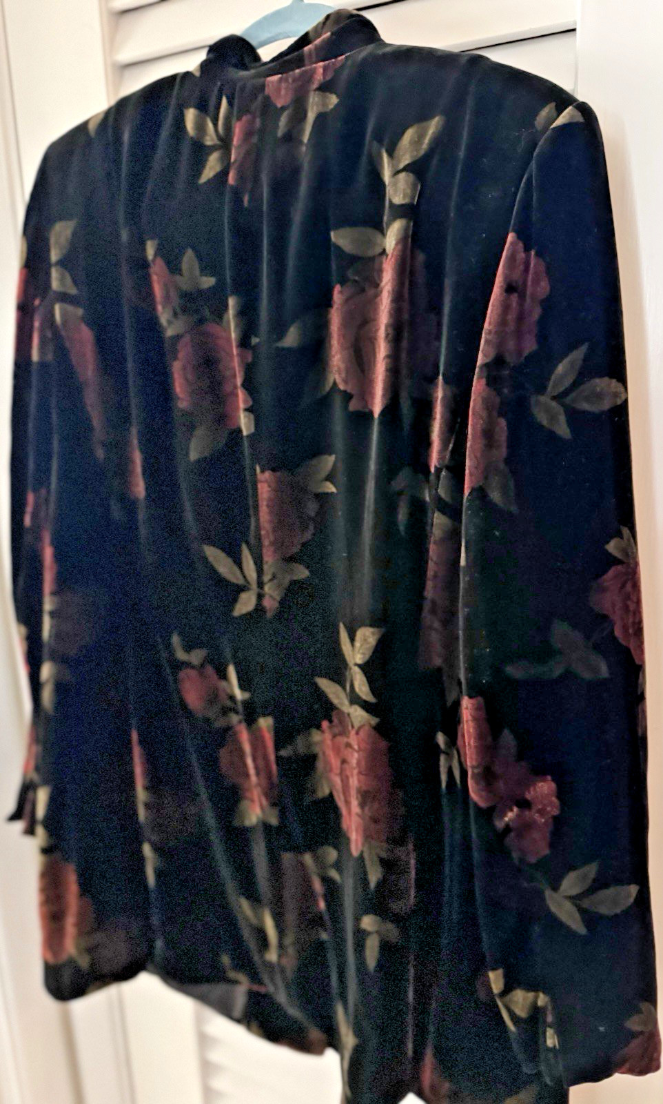 Kate Hill Velvet Tunic Jacket Floral Button Down 16W