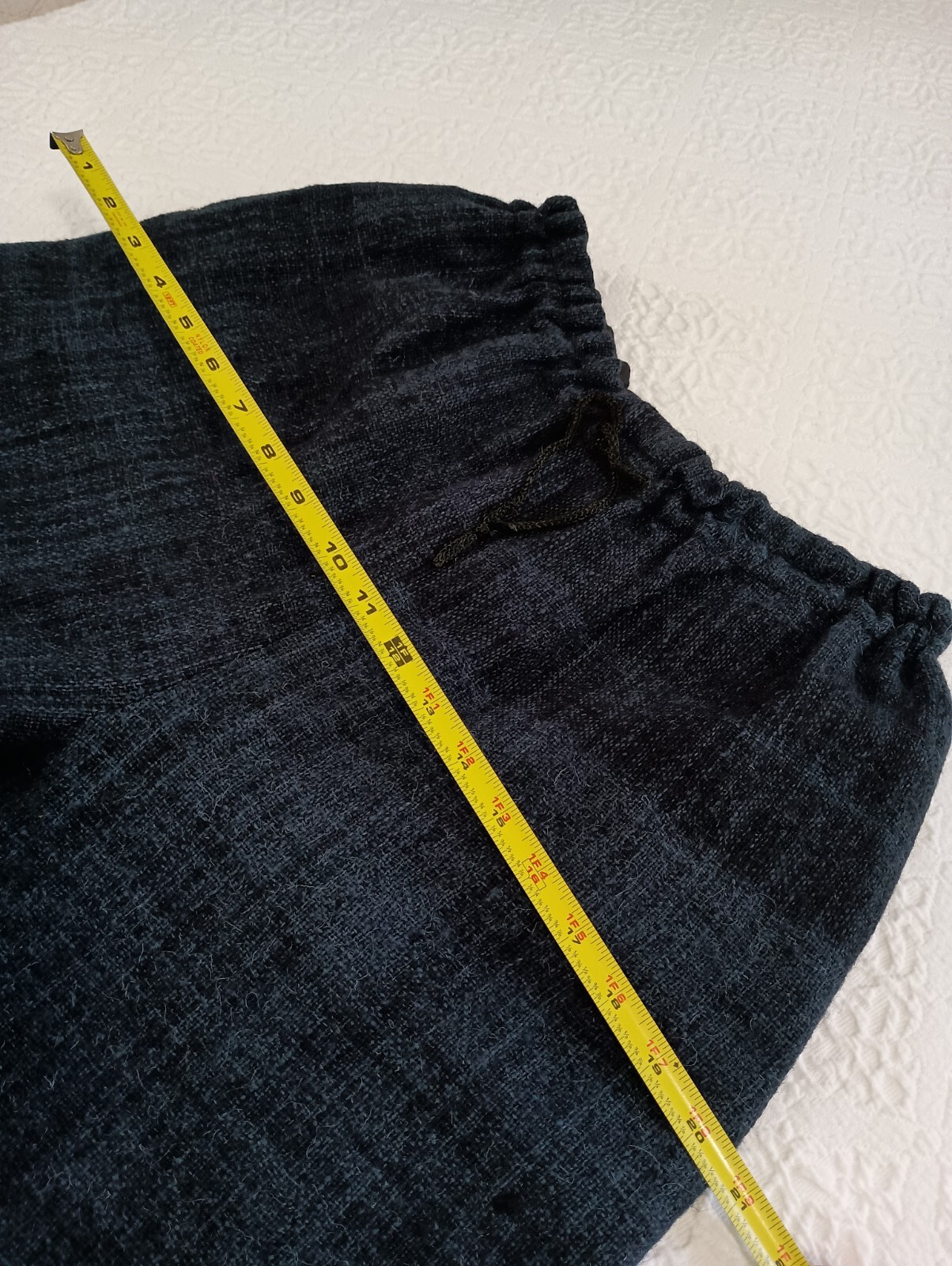 Vtg Amano 100% Wool Blue Tweed Drawstring Waist and Ankle Sz S Tall Womens Pants