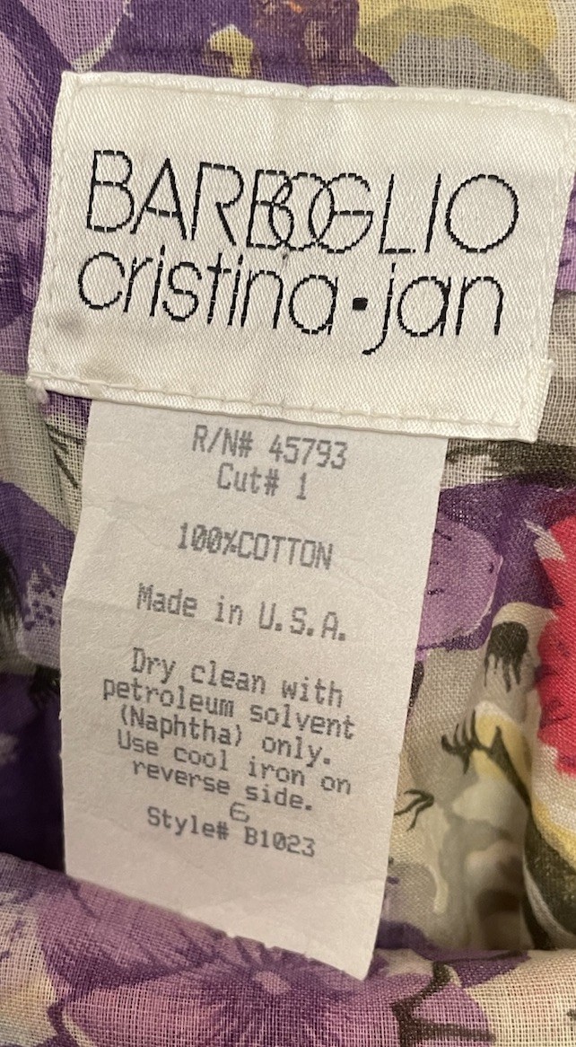 barboglio Cristina jan dress vintage 90’s Off Shoulder Maxi Size 6 MADE USA