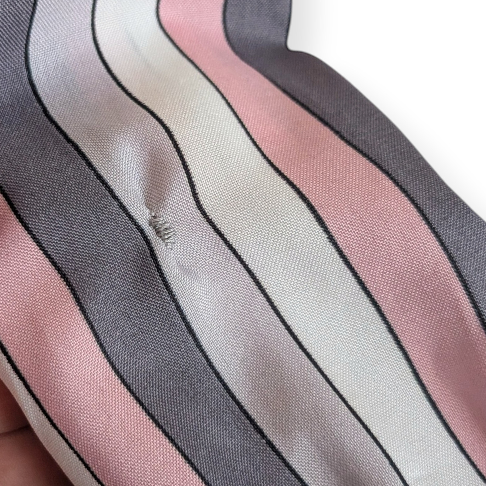 70s 80s Lady Arrow Candy Stripe Button-down Shirt Sz 10 pink gray pastel