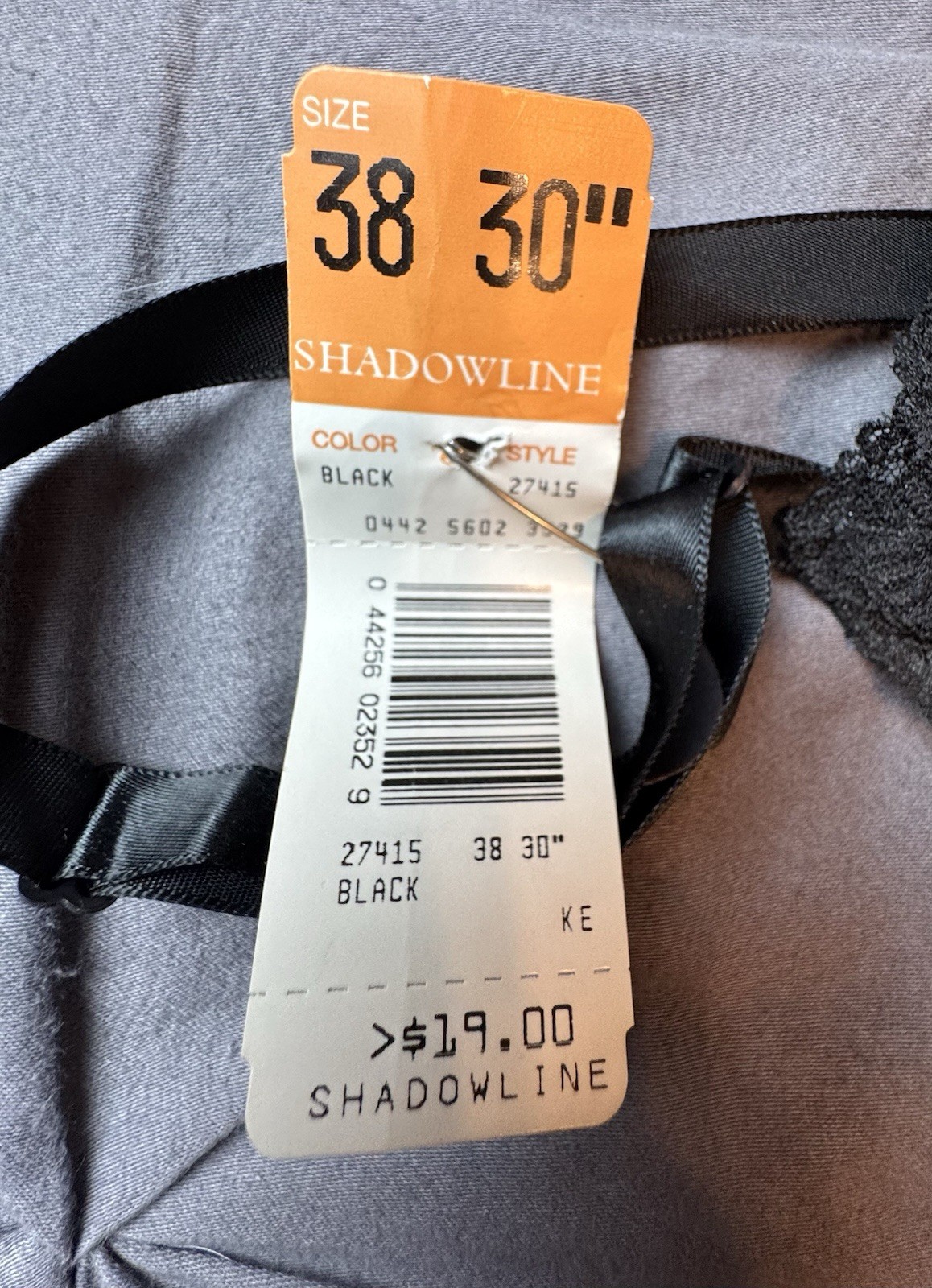 VTG Shadowline Women’s Full Length Black Slip Size 38 X 30” Long Original Tags