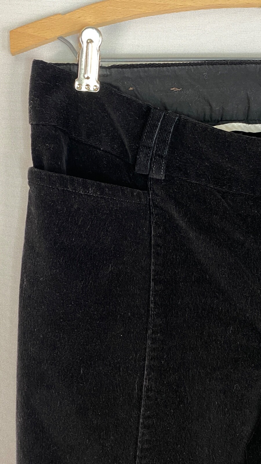 Vintage 1990s black BANANA REPUBLIC velveteen flare wide leg pants corduroy 8