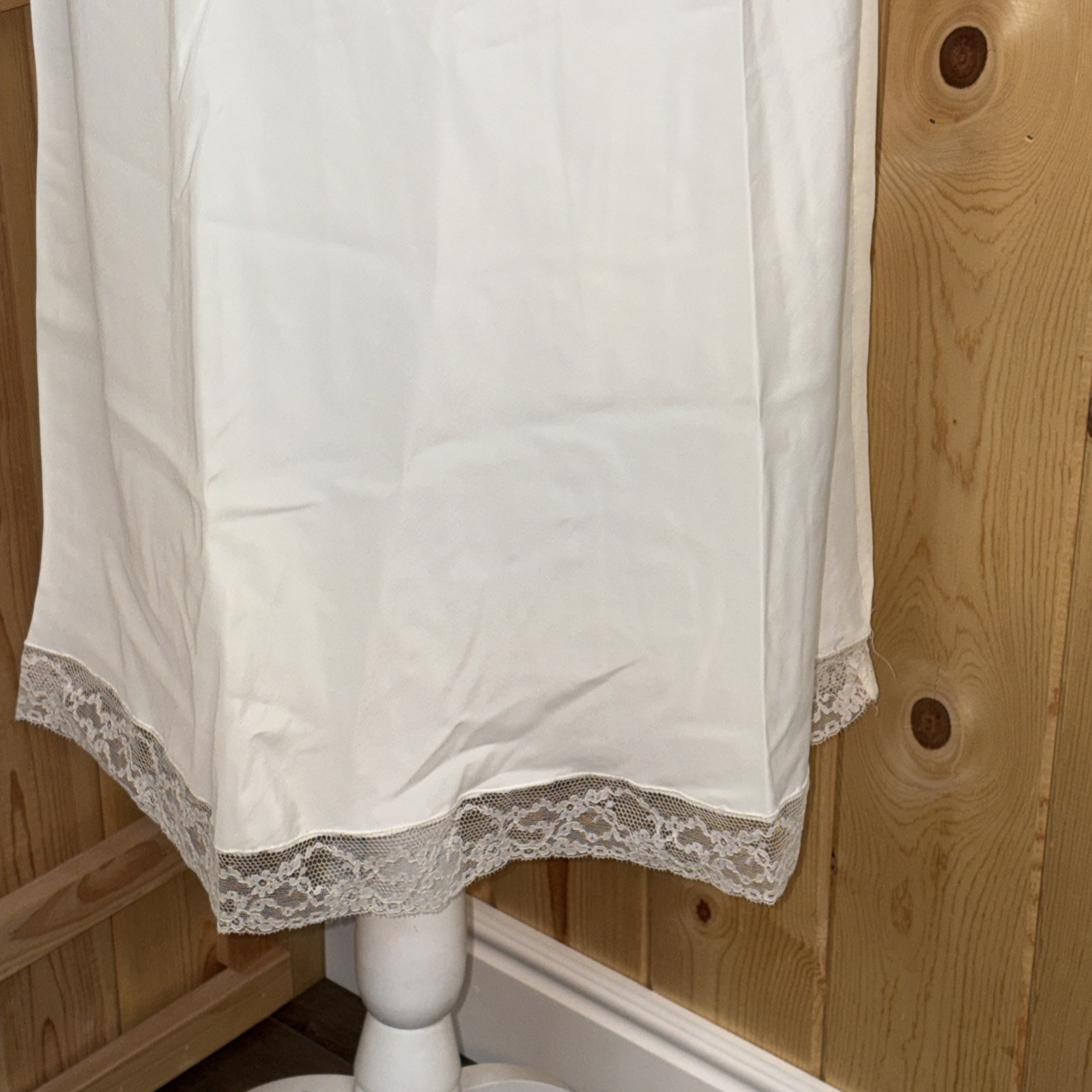 Vintage 50s BARBIZON Size 14 White Cream Full Slip Nightgown “Crepe Remarque”