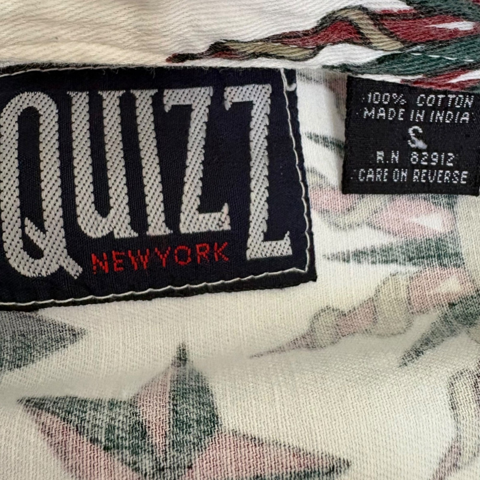 Quizz NY Vintage Celestial Sun Moon Star Print Cotton Denim Button Down Shirt S