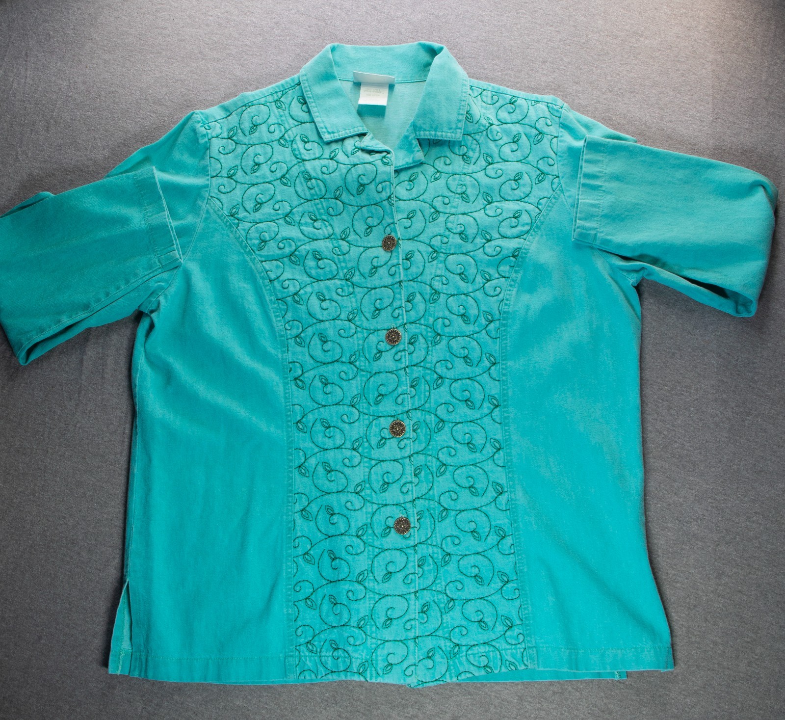 VTG 80s Womans L Saint Germaine Paris Art-to-Wear Embroidered Cotton Made in USA