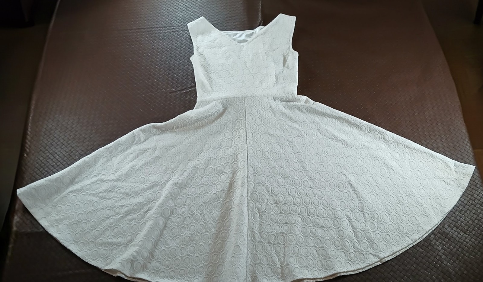 Retro Pinup Girl Ivory Flare Dress Size S