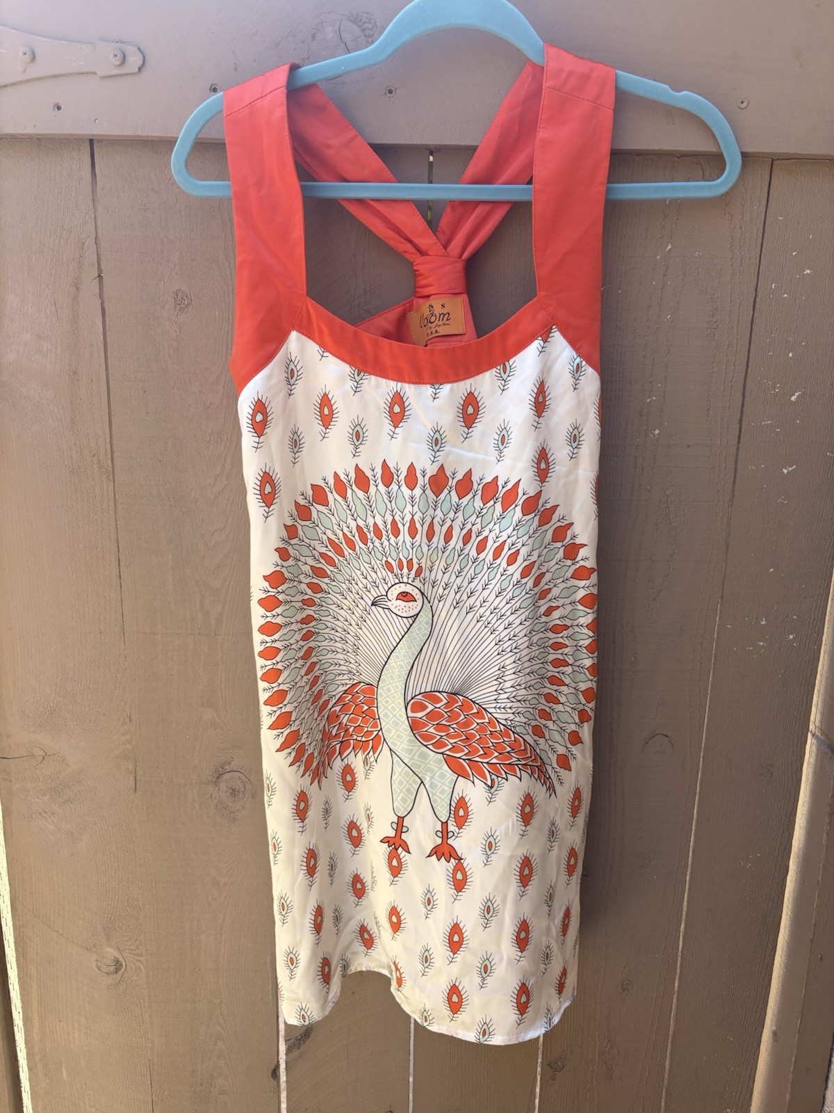 VTG Y2K Voom by Joy Han Peacock Print Sleeveless Blouse Racerback Women’s Small