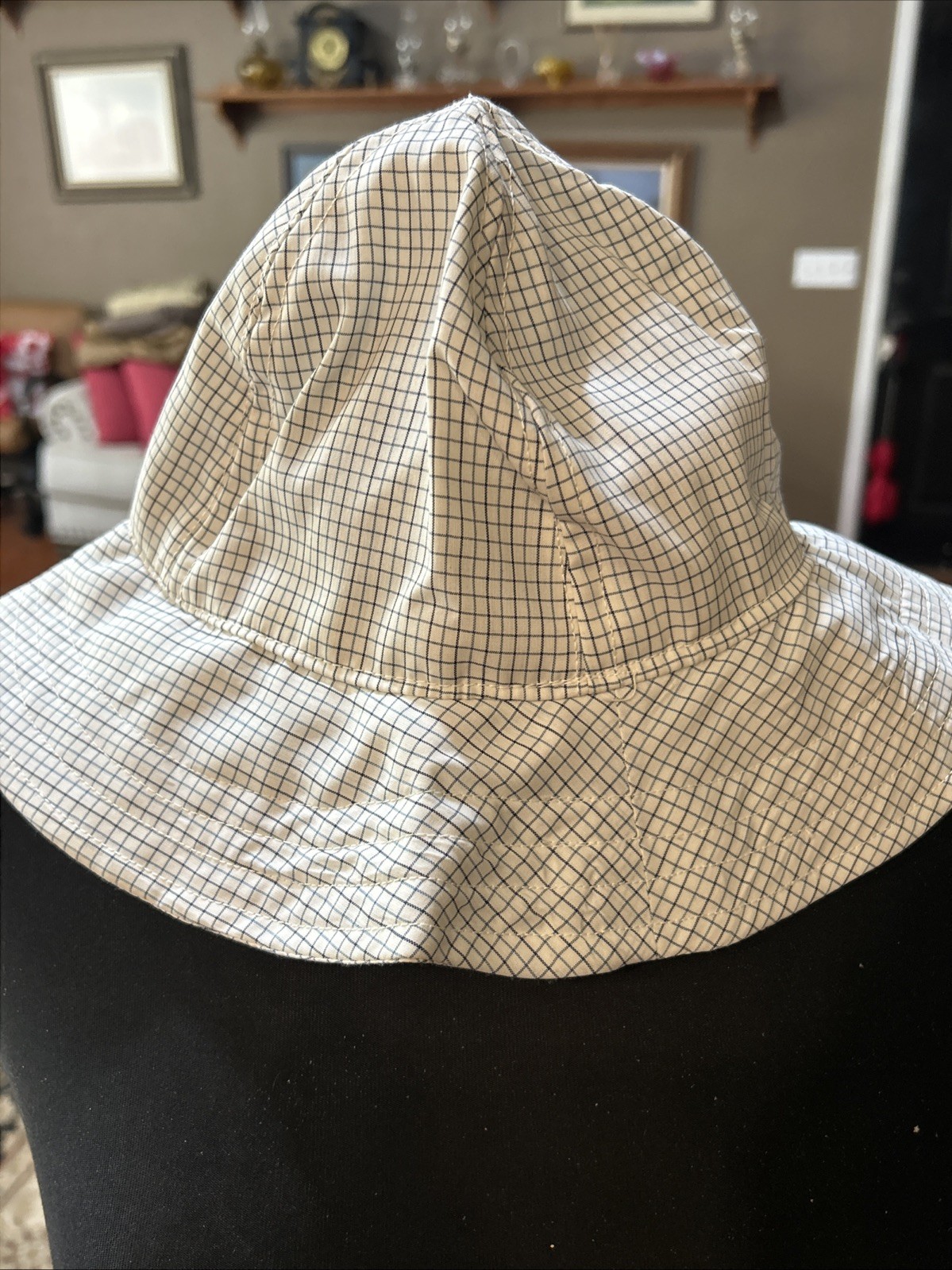 VINTAGE Sears Fashions Womens Medium Shirt House Yard Dress w/ Hat READ EUC