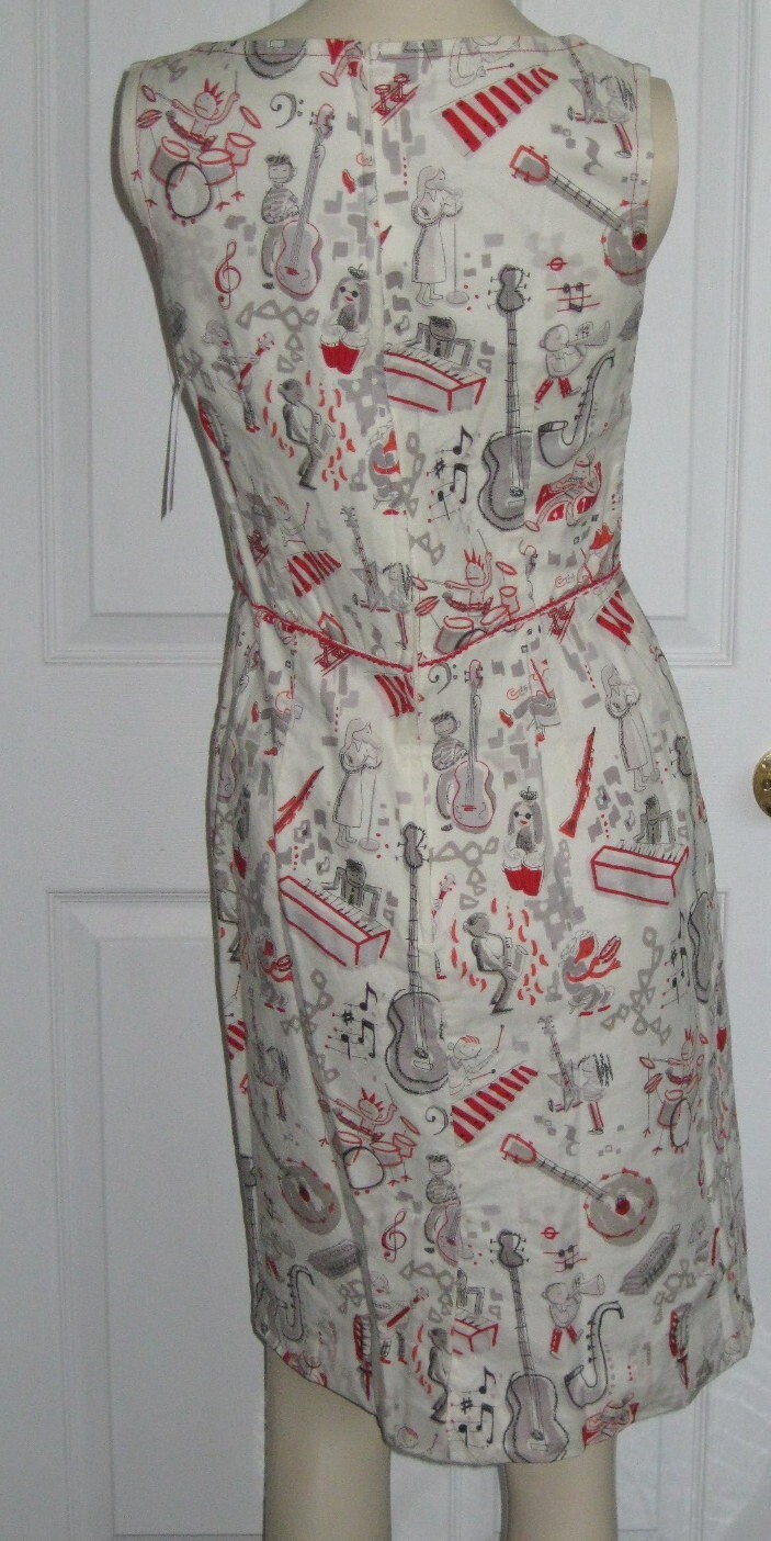 1960’s Vintage Jazz Players Patterned Dress Instruments 34″ Bust, 26″ Waist