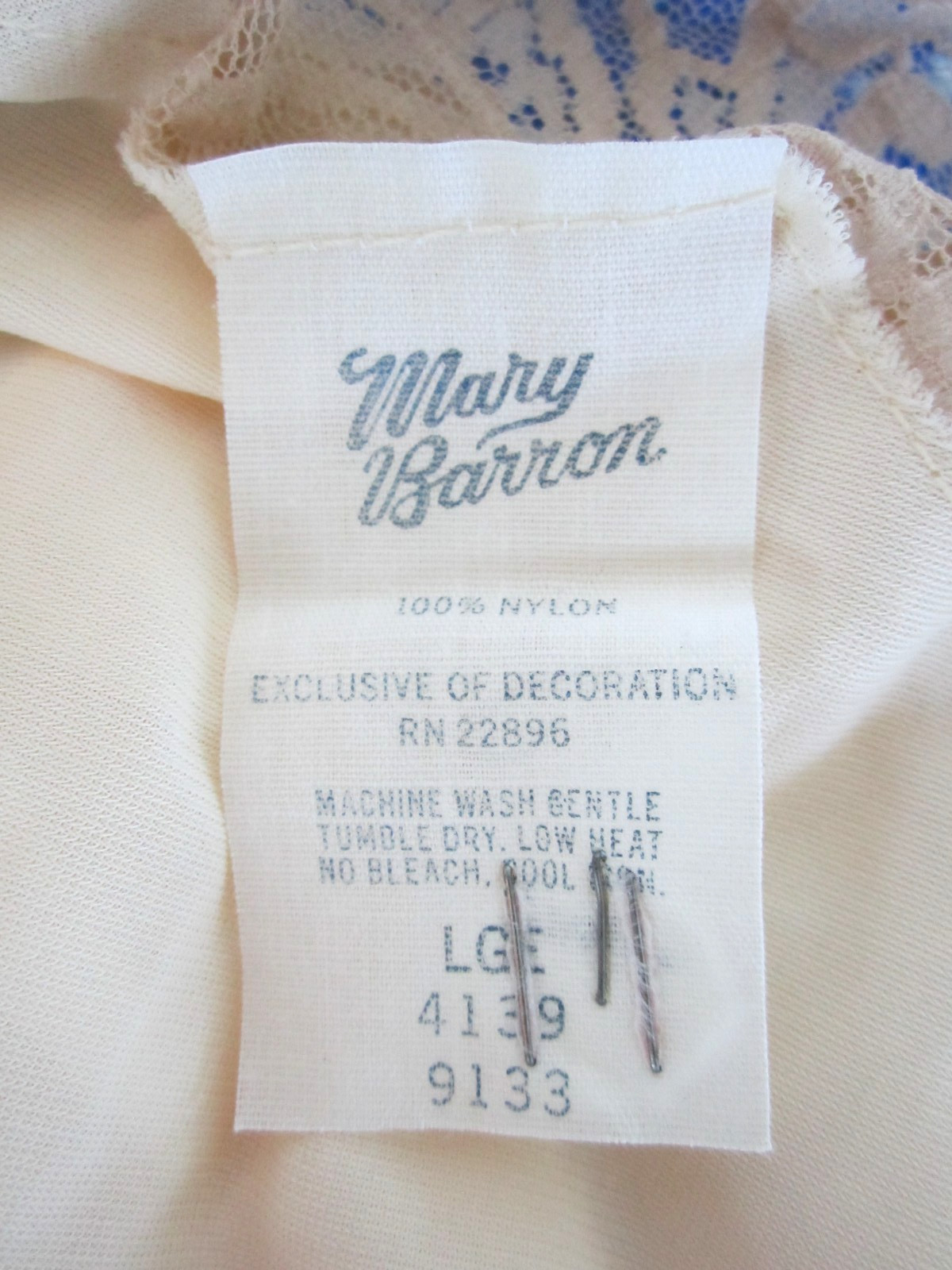 Vintage Mary Barron Nightgown Lingerie Long Creme Negligee & Robe Ivory Size M