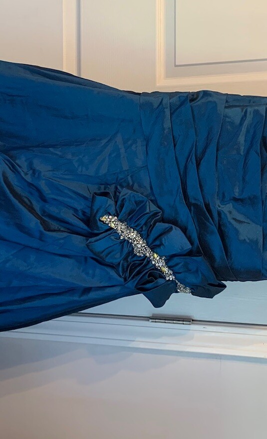 Sapphire Blue Vintage Prom Dress, In Great Condition, Missing Corset Drawstring
