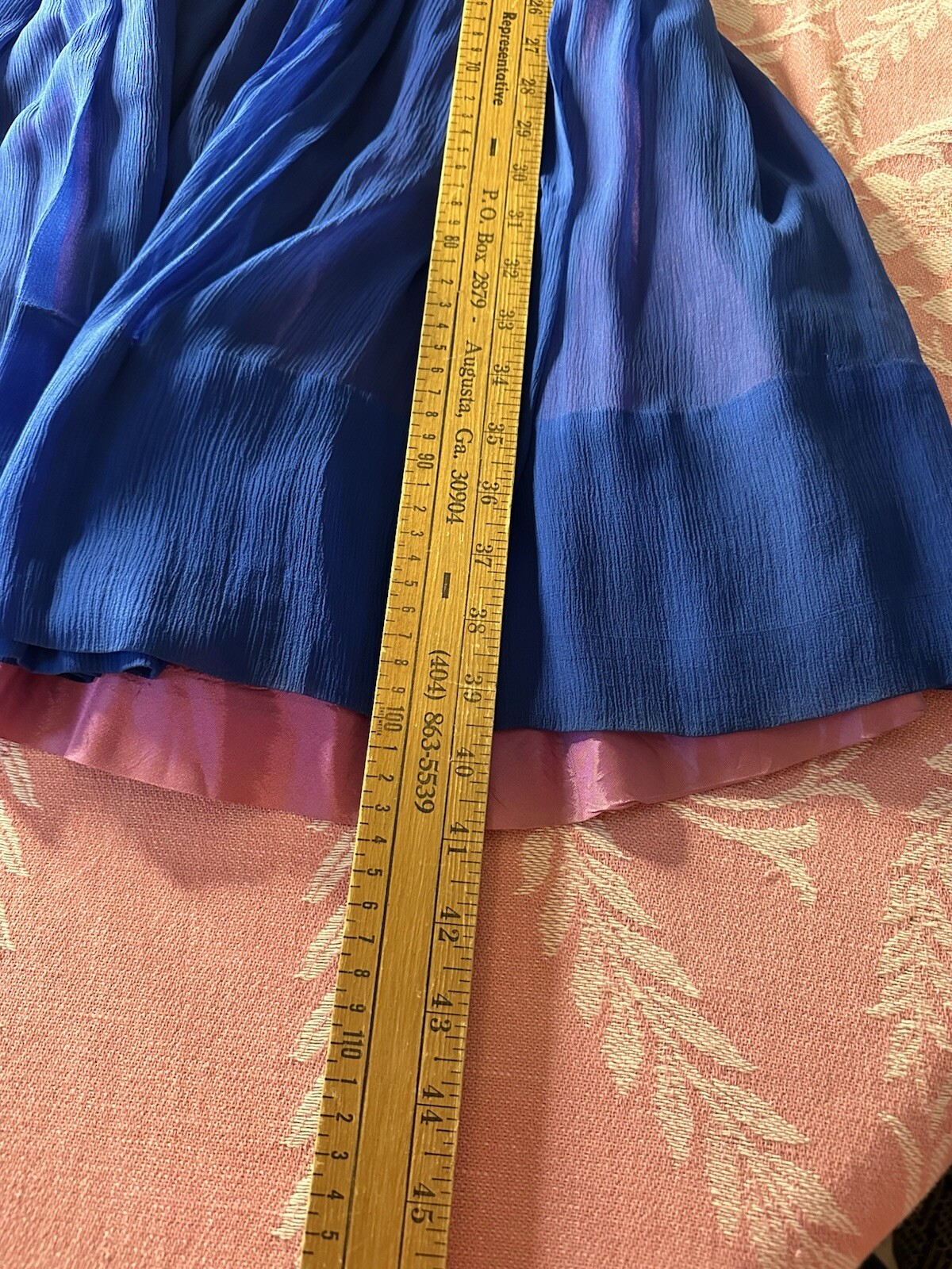 Lilli Diamond California VTG Blue Chiffon Party Prom Dress Womens Sz Small