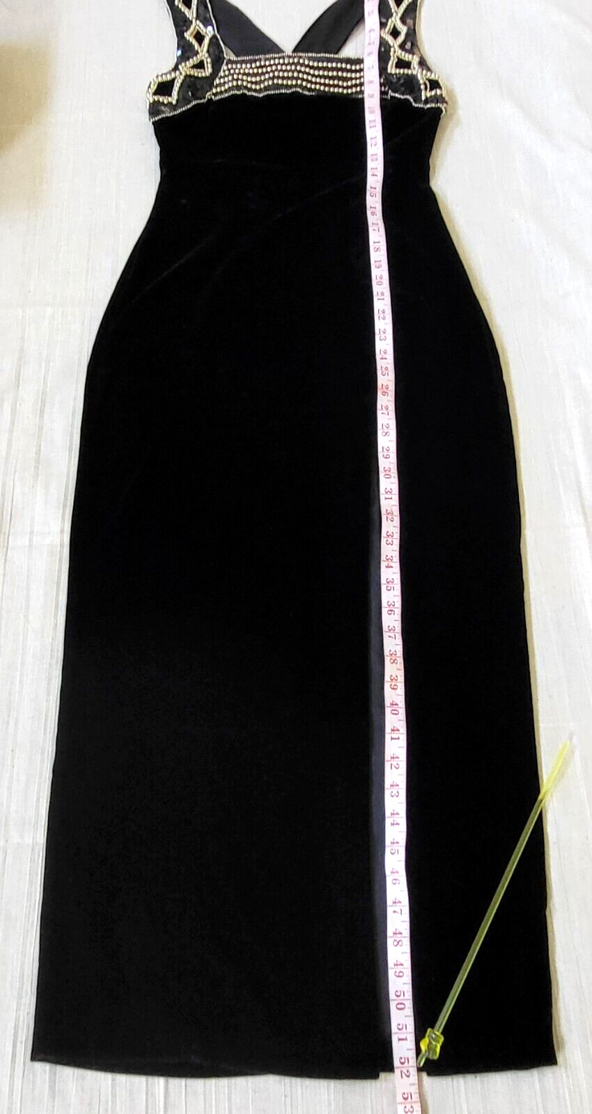 Elegant Black Velvet Vtg 80s Blondie and Me Evening Gown Dress Sequins Beads 5/6