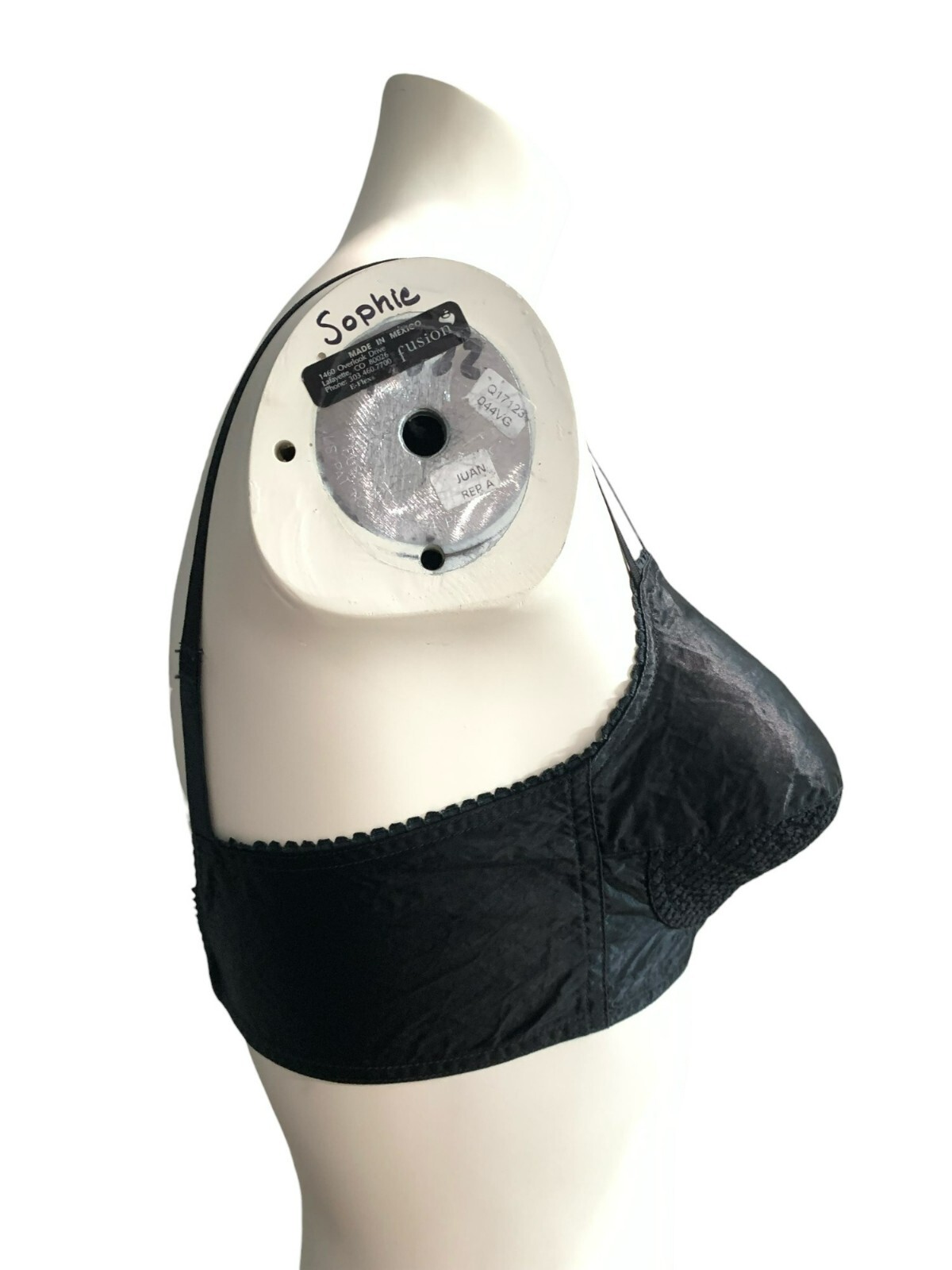 VTG 1950s Life Formfit Co Black Satin Pointed Bullet Bra 42B 34W Pinup Boudoir
