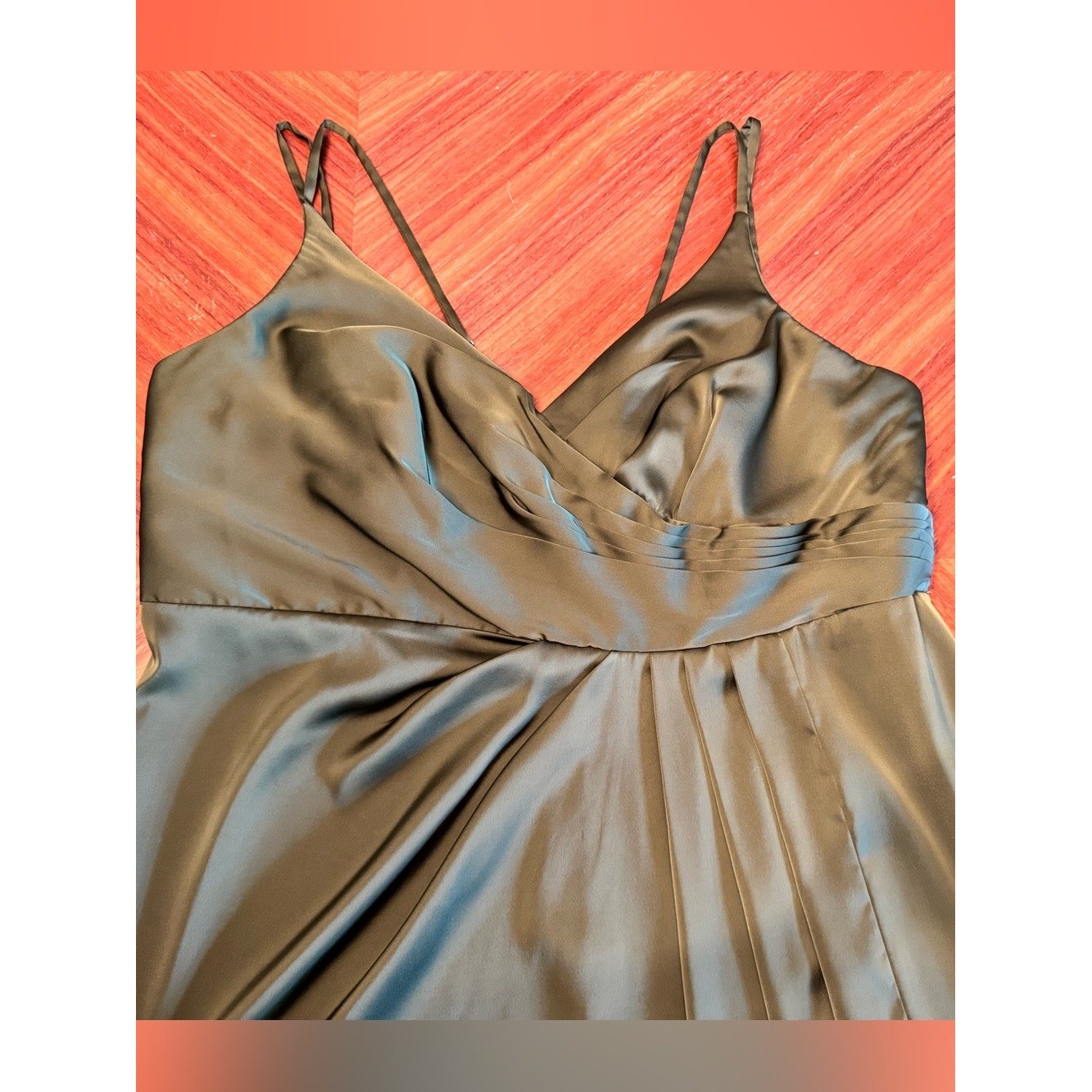 Azazie Olive Green Satin Bridesmaid Dress A22 Formal Gown