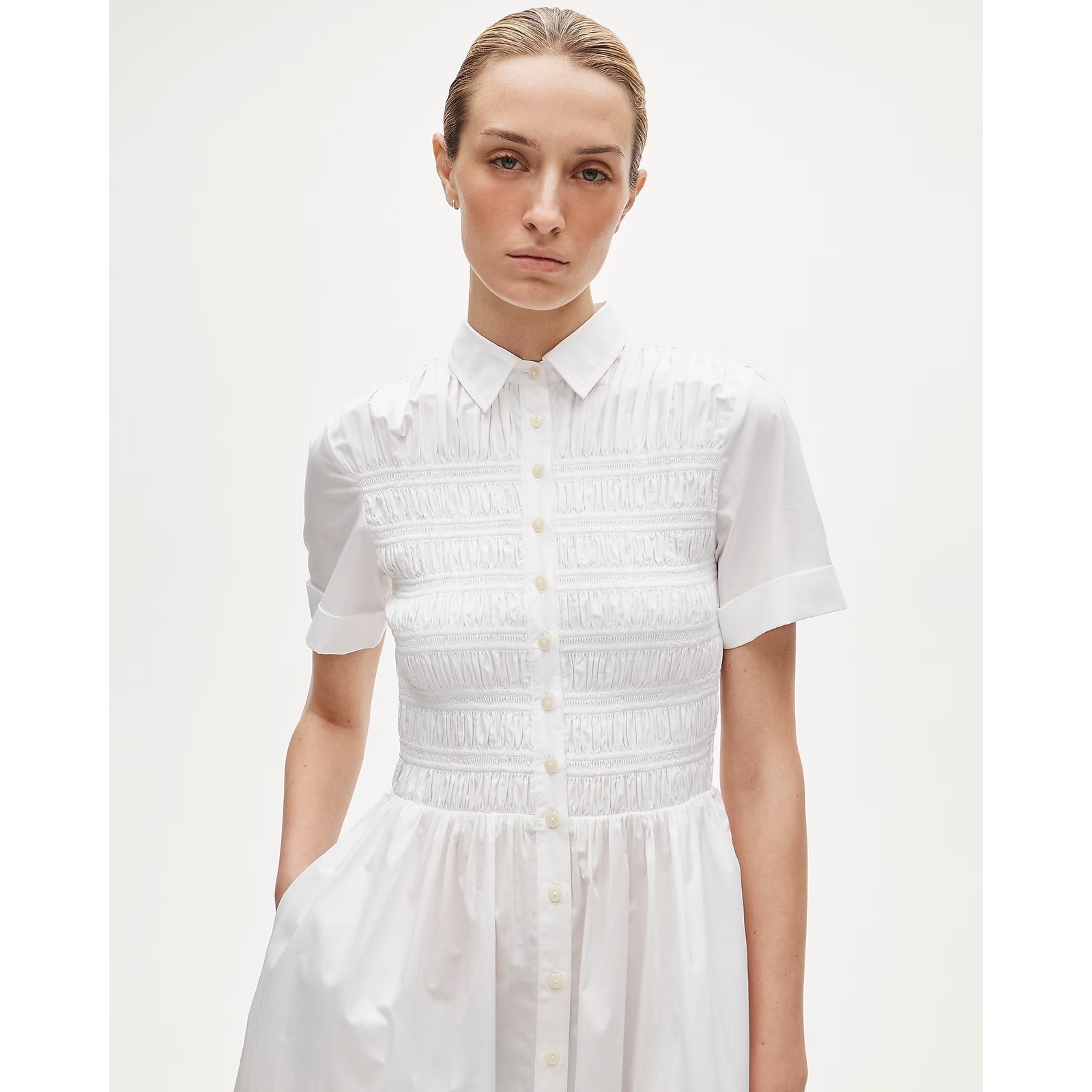 J CREW Elsie shirt-dress in cotton poplin white NWT size XS