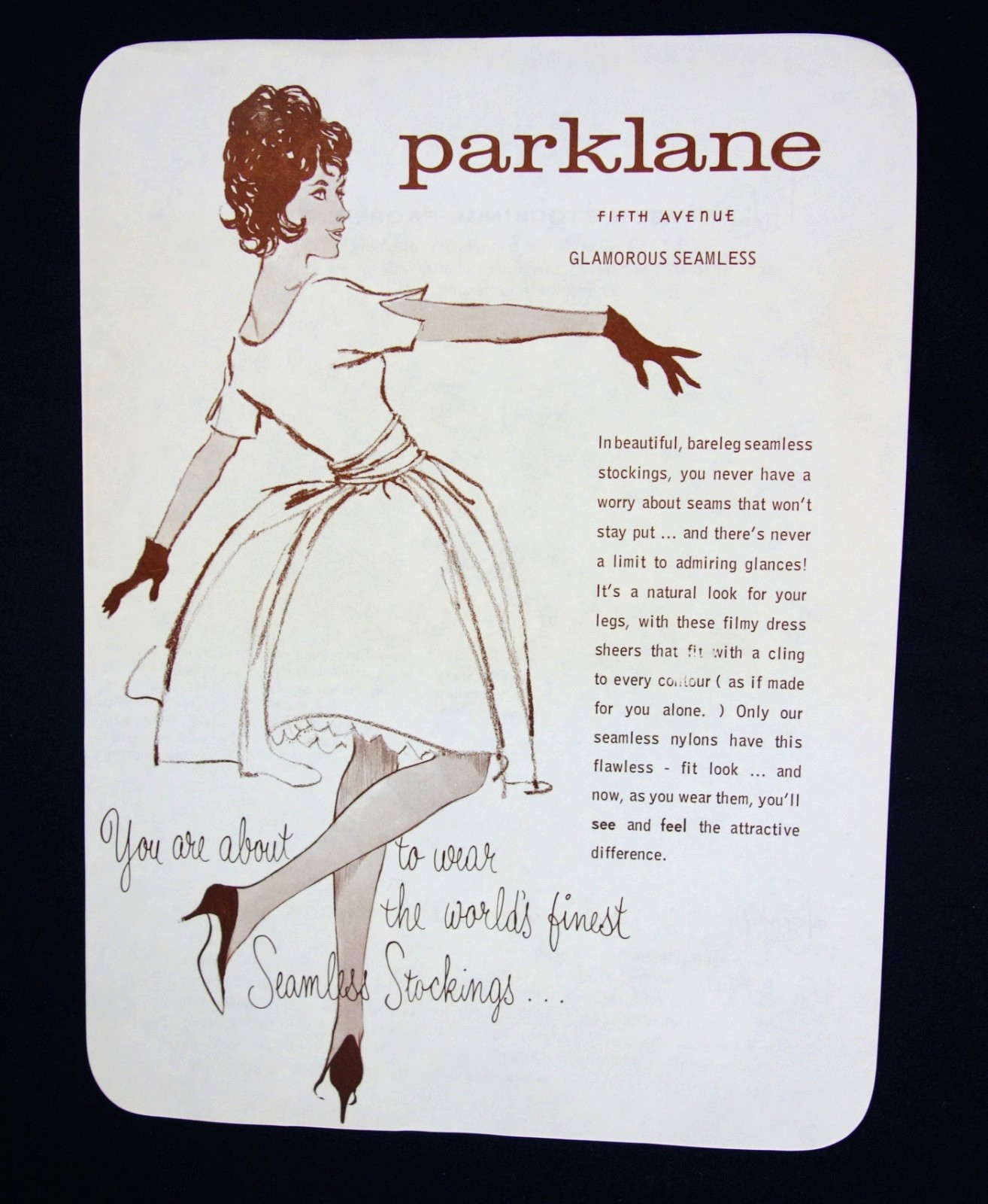 5 PR BOXED VINTAGE~PARK LANE~10.5 RT 15 DENIER SHEER NYLON STOCKINGS BROWN TOAST
