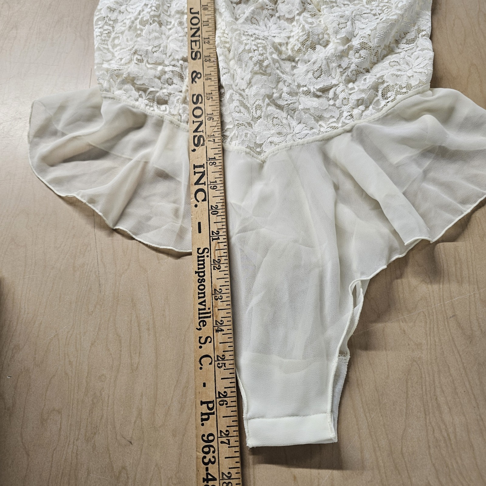 VTG 90’s Lingerie White Playsuit Med Lace Sheer Romper Coquette Teddy Balletcore