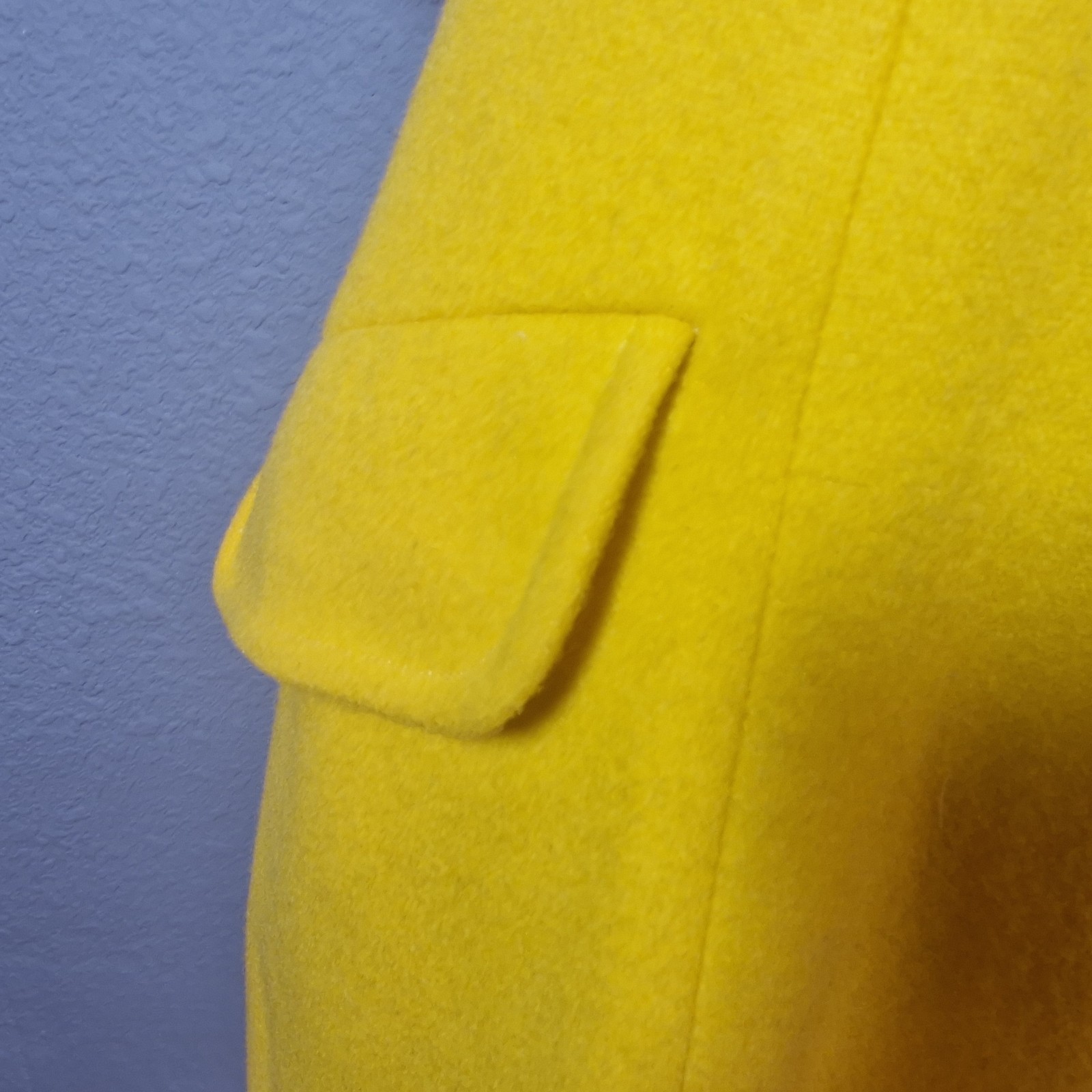 60’s Designer Mod Go Go Lemon Yellow Wool Suit Dress Mini Dress & Jacket RARE SM