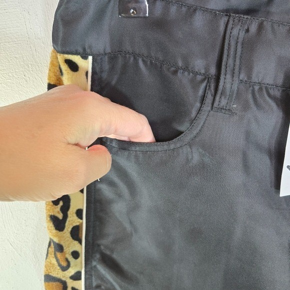 vtg y2k LBZ low rise moto rave edm club animal print pants women 7 new nwt