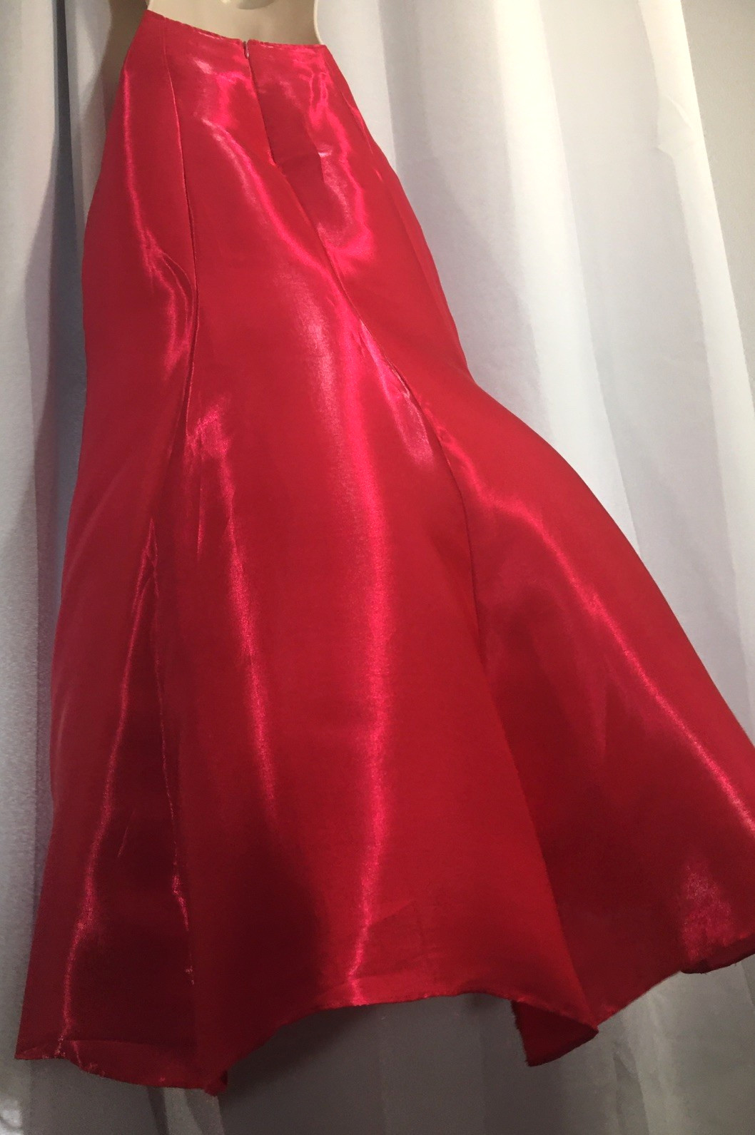 Vtg Blondie Nites Pink Shimmer Organza Satin Sweep Maxi Skirt 13 14