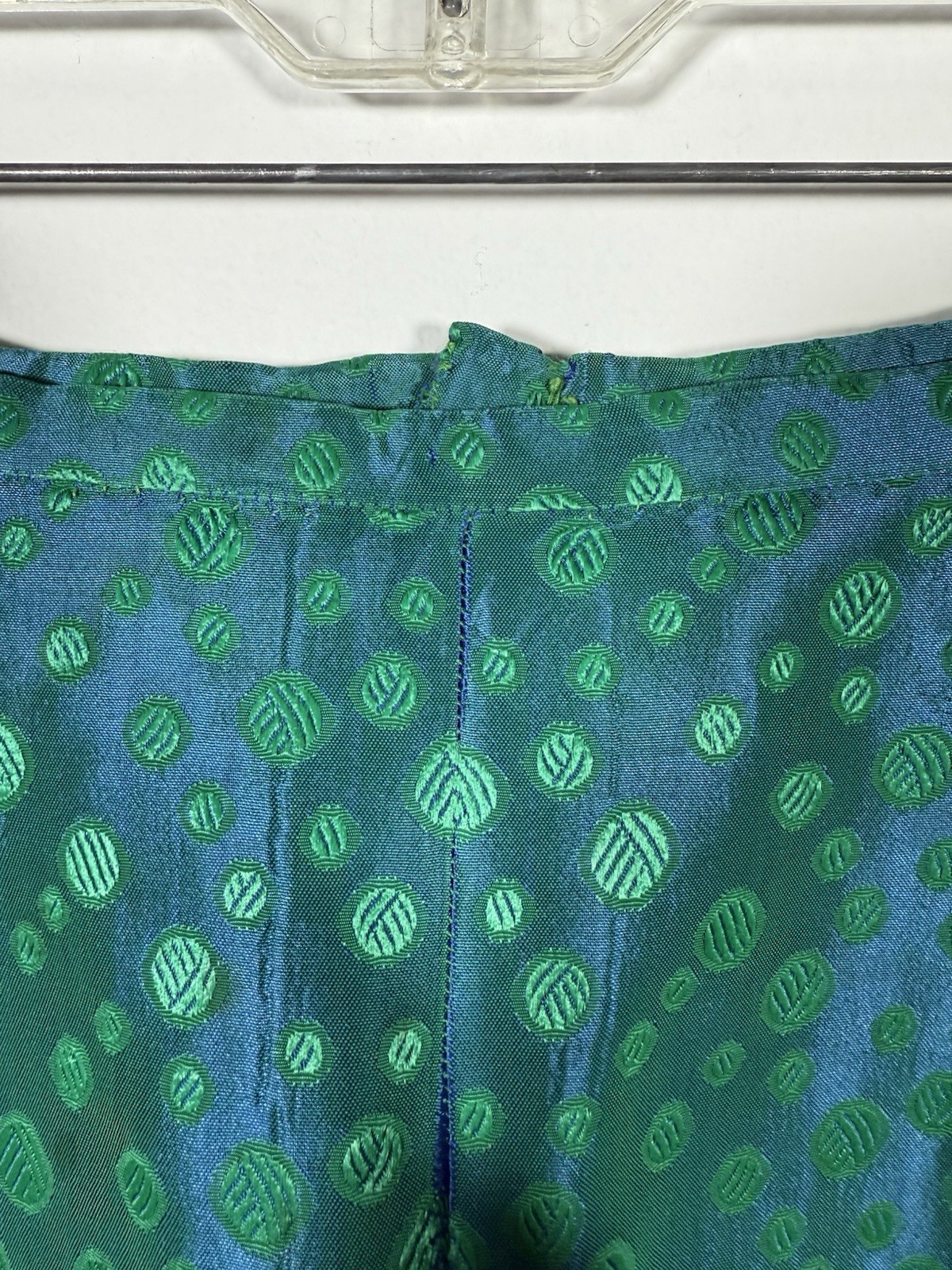 50s vintage skirt true vtg flowing all over print psychadellic pattern green