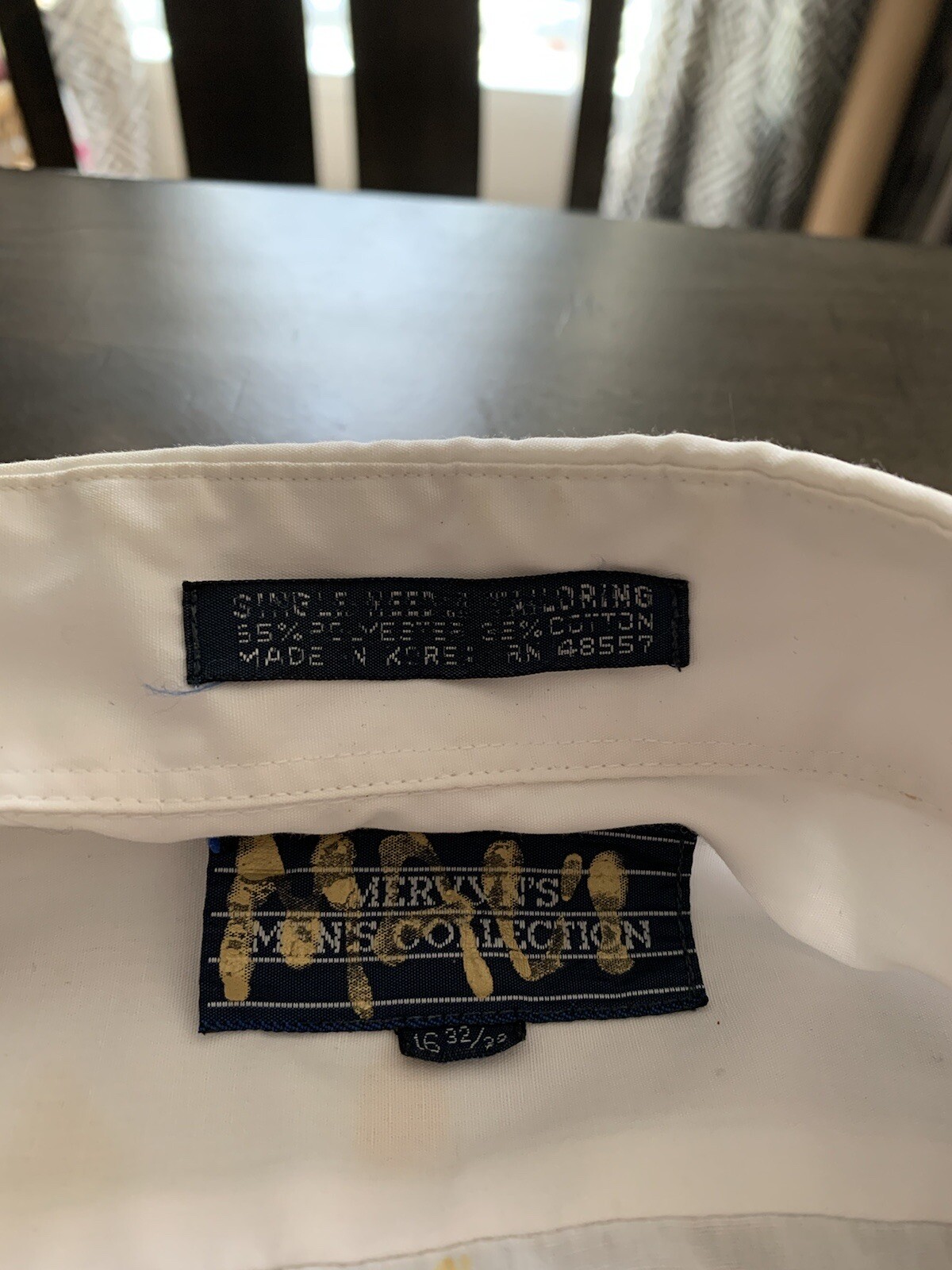 Hand Painted White Dress Shirt~Reads Size 16 32/33 Men’s/Converts To Woman’s L