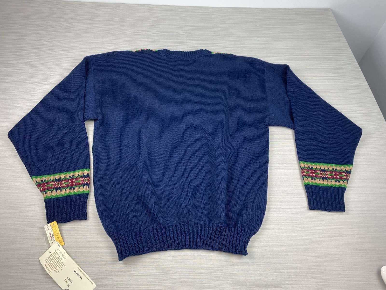 Pendleton Navy 100% Virgin Wool V-Neck Sweater Medium Vintage NWT