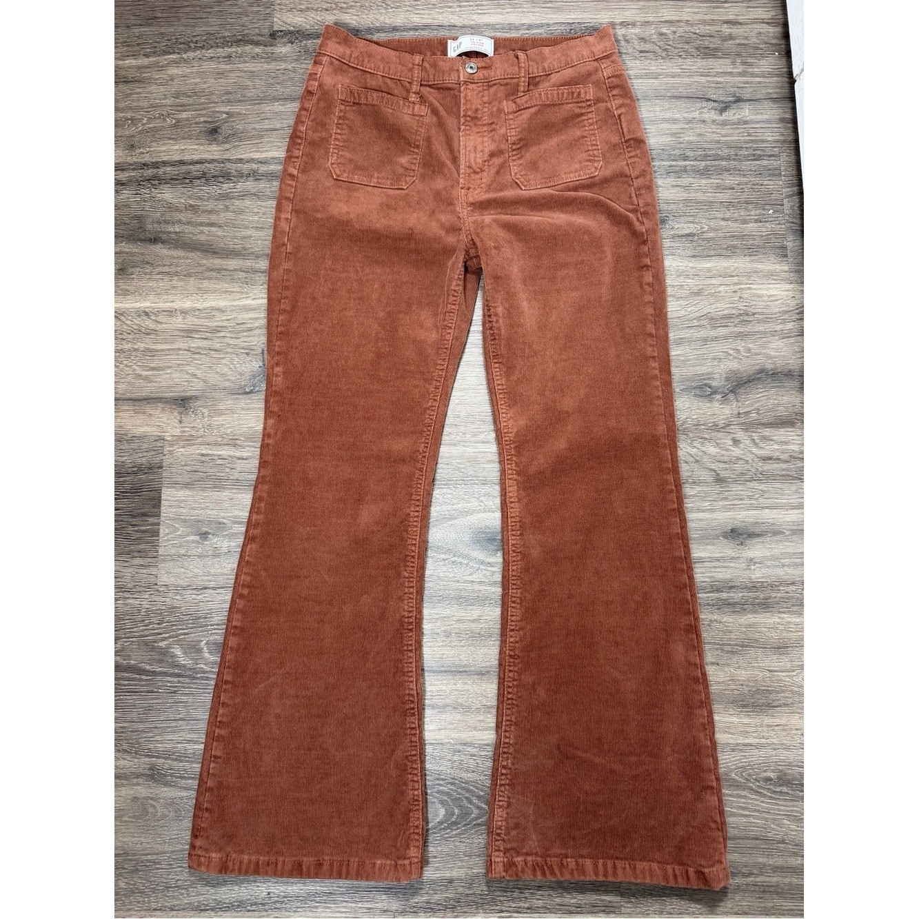 GAP 70s Flare High Rise Corduroy Pants Rust Brown Size 8 Petite 29P