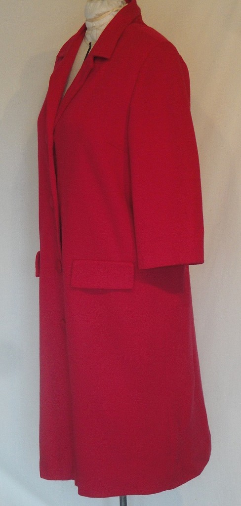 Vintage Magenta Unstructured Wool Knit Coat B44