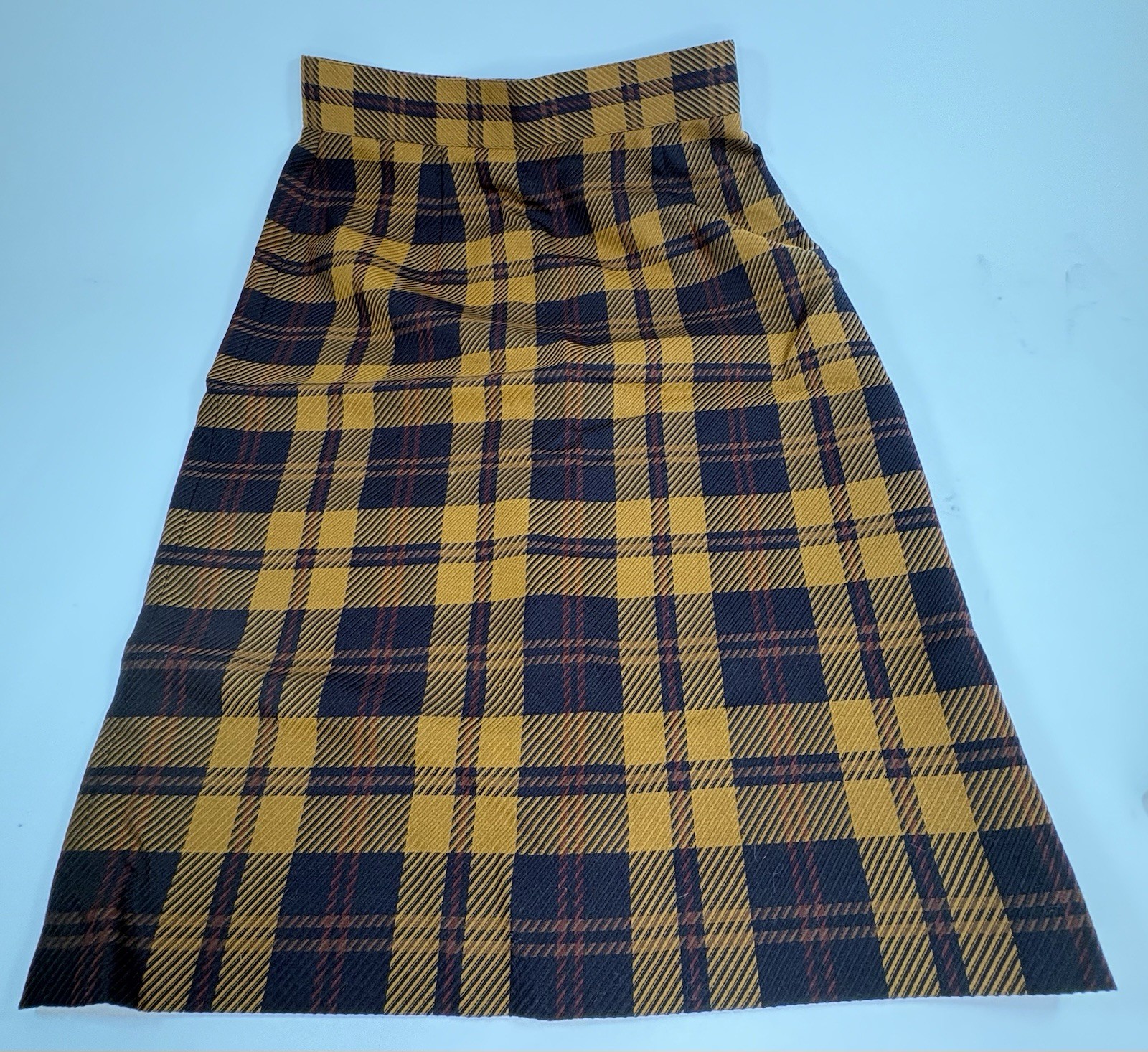 Vintage Rena Rowan Saville Plaid A Line Skirt Size 8 Made USA Lined VTG Timeless