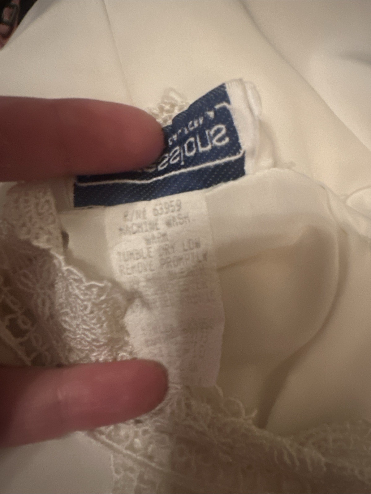 Vtg Victorian Cottagecore Flowy Lace Mock neck Ruffle Blouse Ivory Top 10 M L