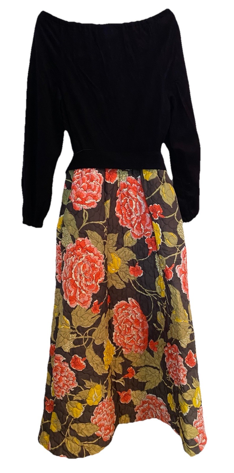 ⭐️Evelyn Pearson Vintage Size 10 Velour Quilted Floral Dress With Pockets⭐️