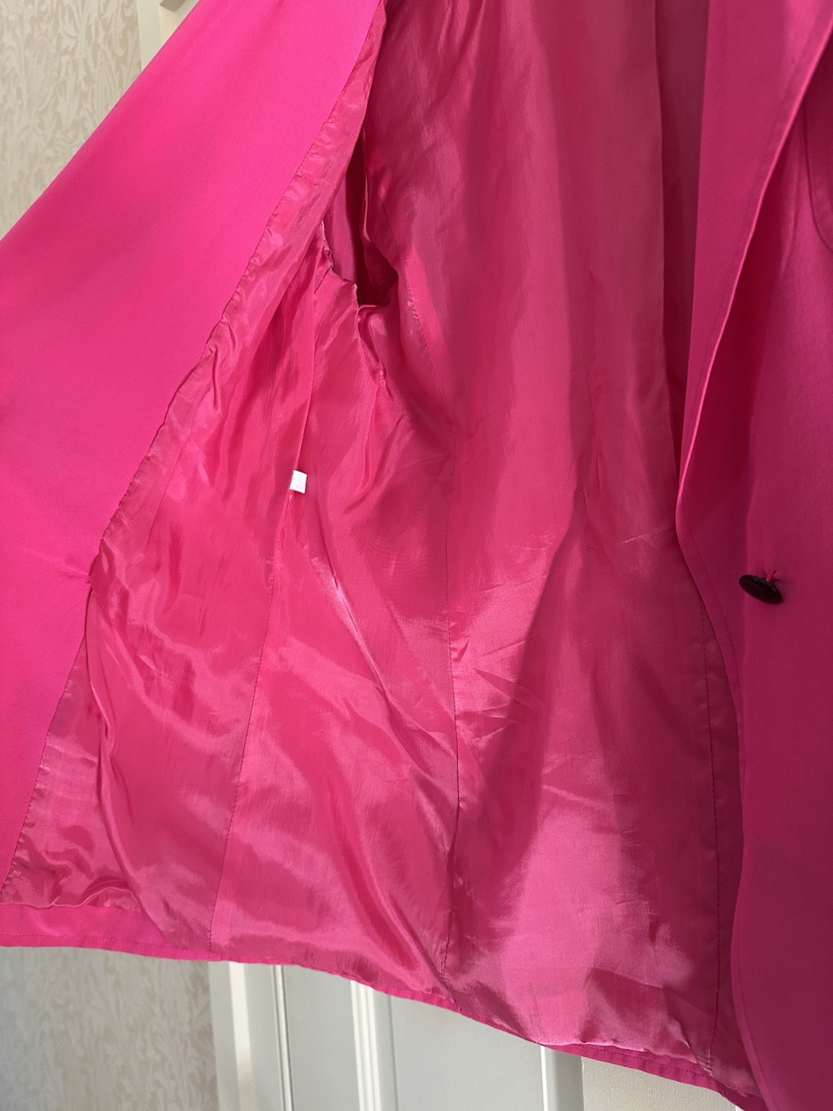 Vintage Ungaro Ter 80s Blazer, 100% Silk Hot Pink Magenta, Size 10