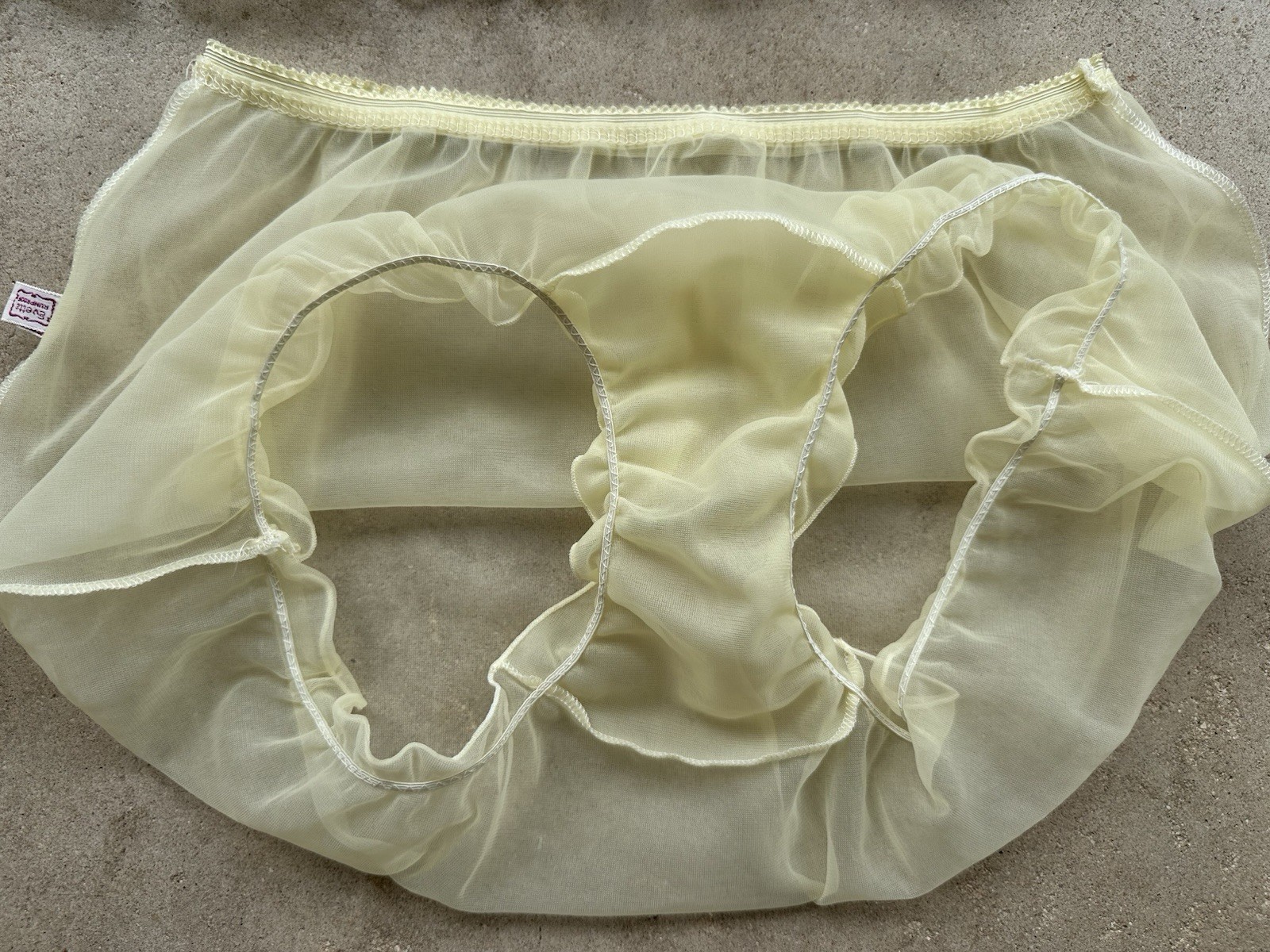 1960s Babydoll Set Evette Runproof Sheer Mushroom Gusset Panty 2 Tone Ruffle VTG