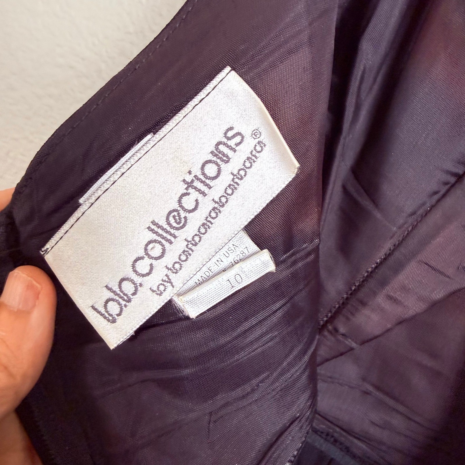 B.B. Collections Barbara Barbara Dress Rare 10 Black Purple Teal Vintage 80s