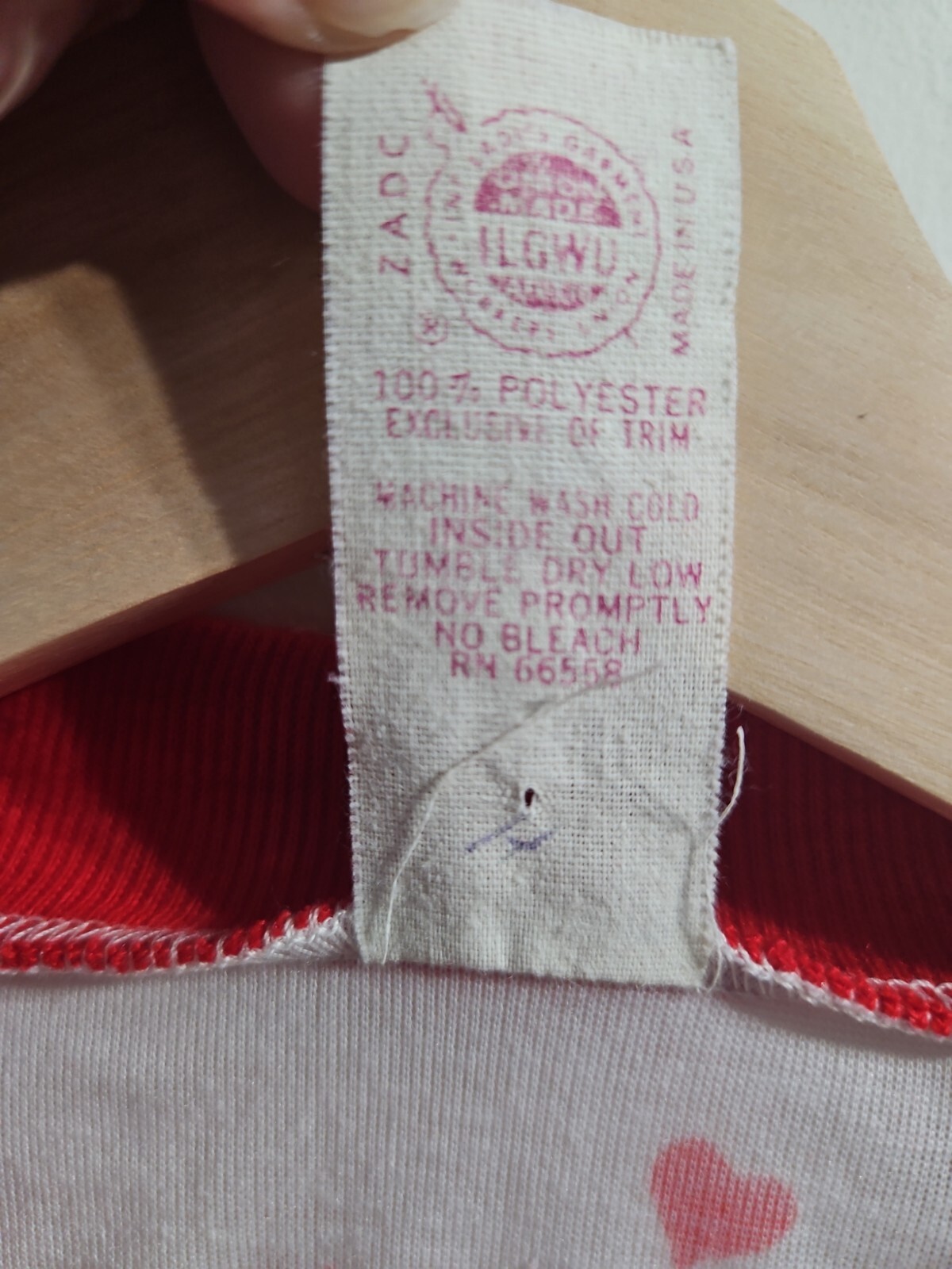 Vtg 1980s Teddy Bear & Hearts Nightgown Single Stitch Sleep Shirt Union Made USA