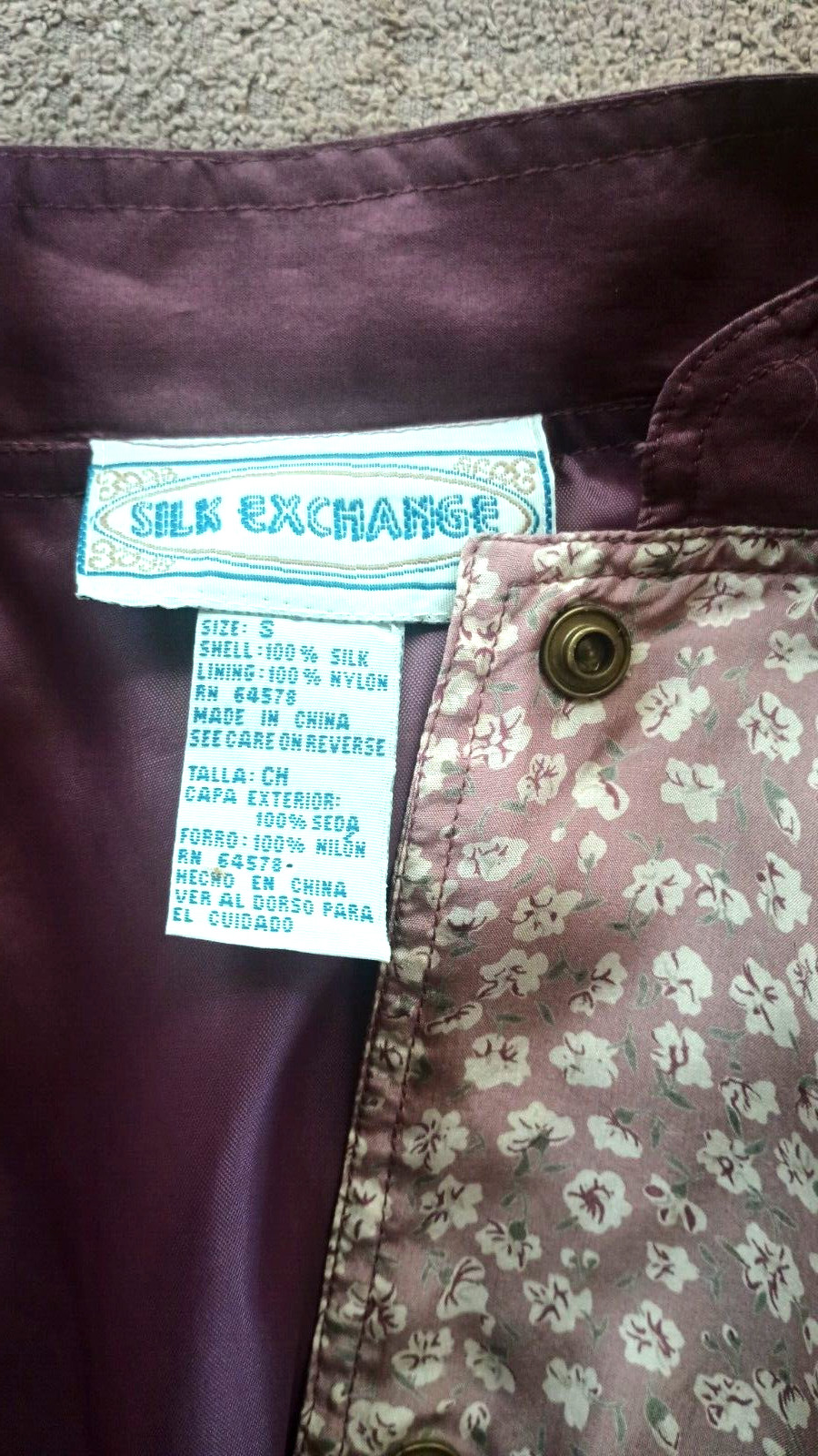 Vtg. 90s Silk Bomber Jacket Cottagecore Floral Mauve Pink Oversized Slouchy S M