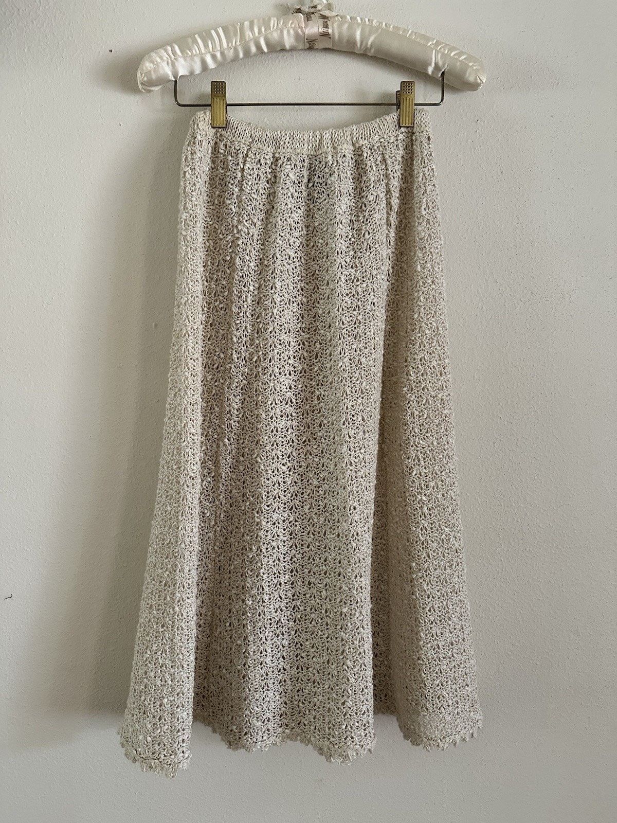1970s A Pallas Original Hand Loomed Irish Linen Knit [Dress/Skirt/Set] Boho VTG
