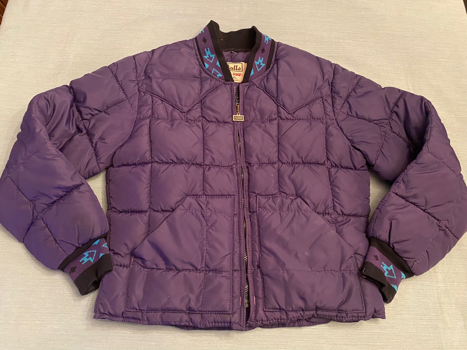 Vintage Walls Insulated Puffer Coat Aztec Purple Women’s Size S 90’s Southwest