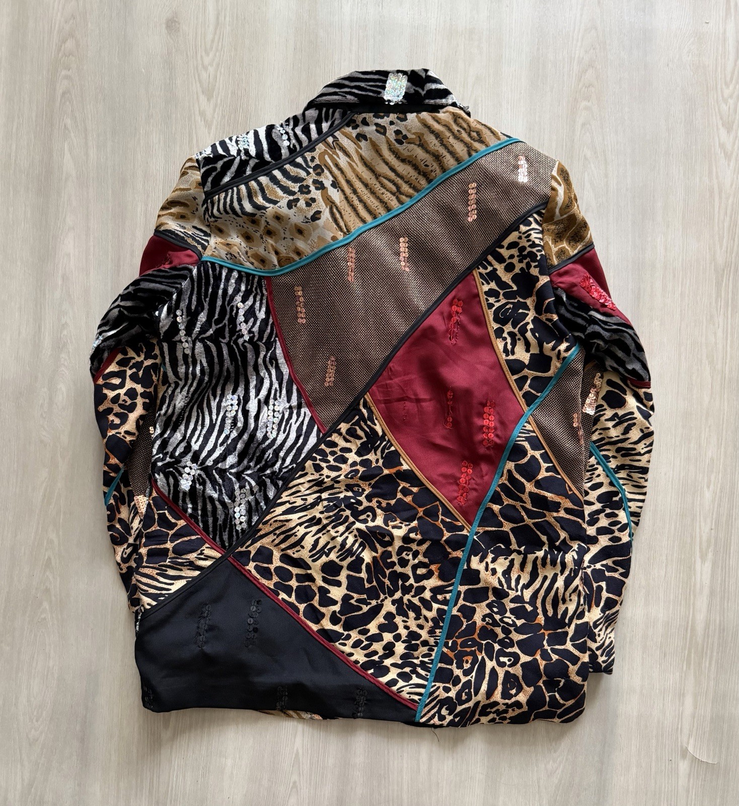 Vintage Sandy Starkman Mixed-Media Wearable Art Animal Prints Sz S