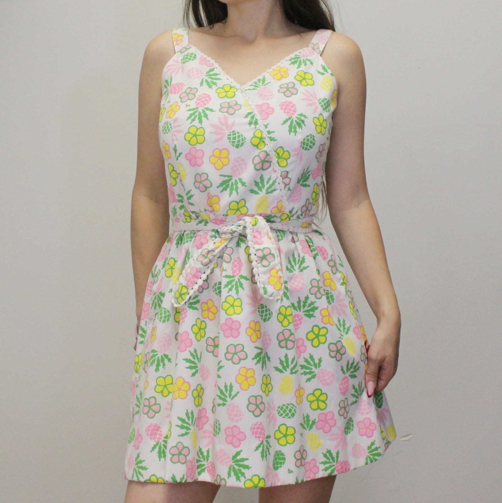 Vintage 60s Funky Floral Patterned Mod Belted Mini Dress by The Vested Gentress