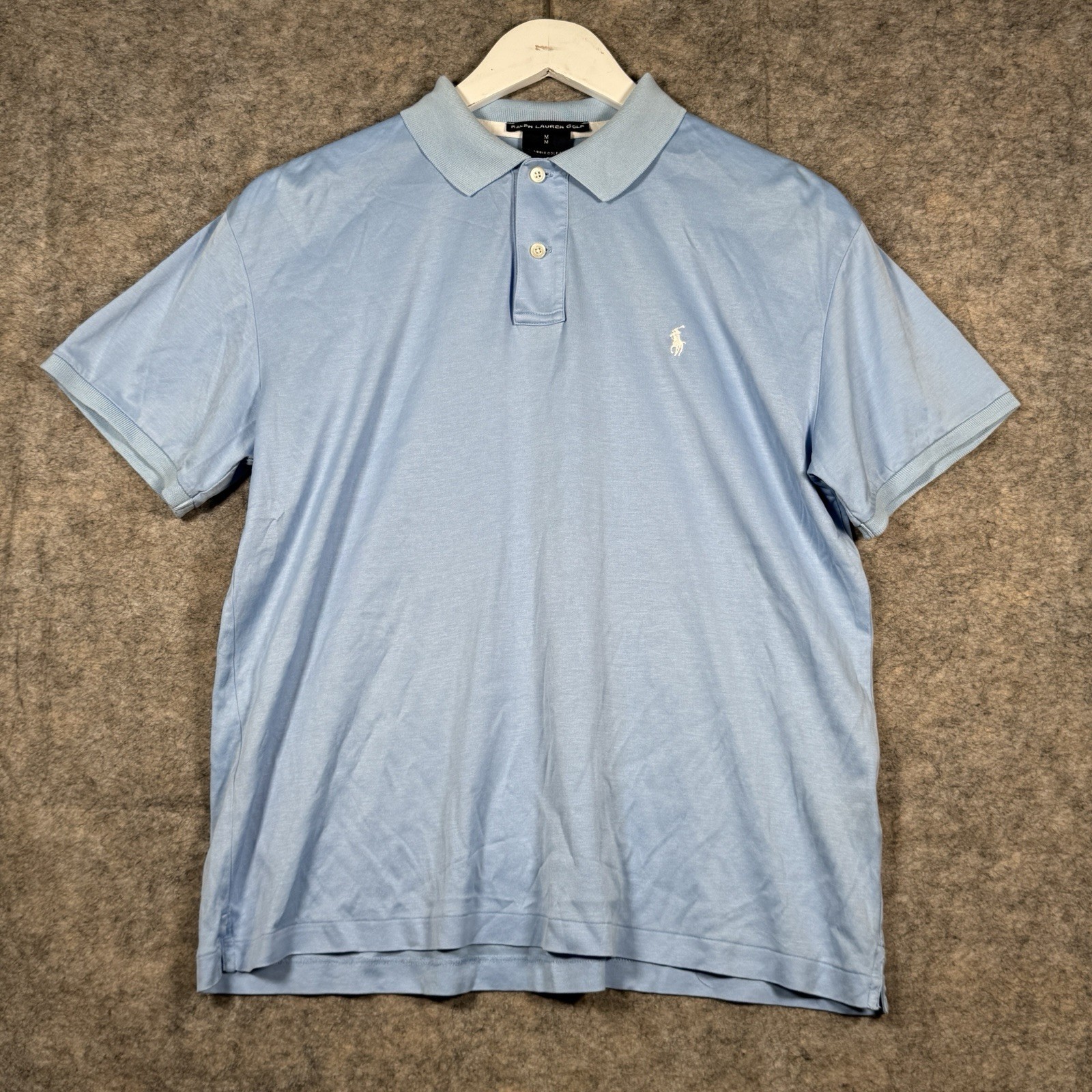 Vintage 90s Womens Ralph Lauren Golf Collared Shirt Size M 20×24 Sky Blue Cotton
