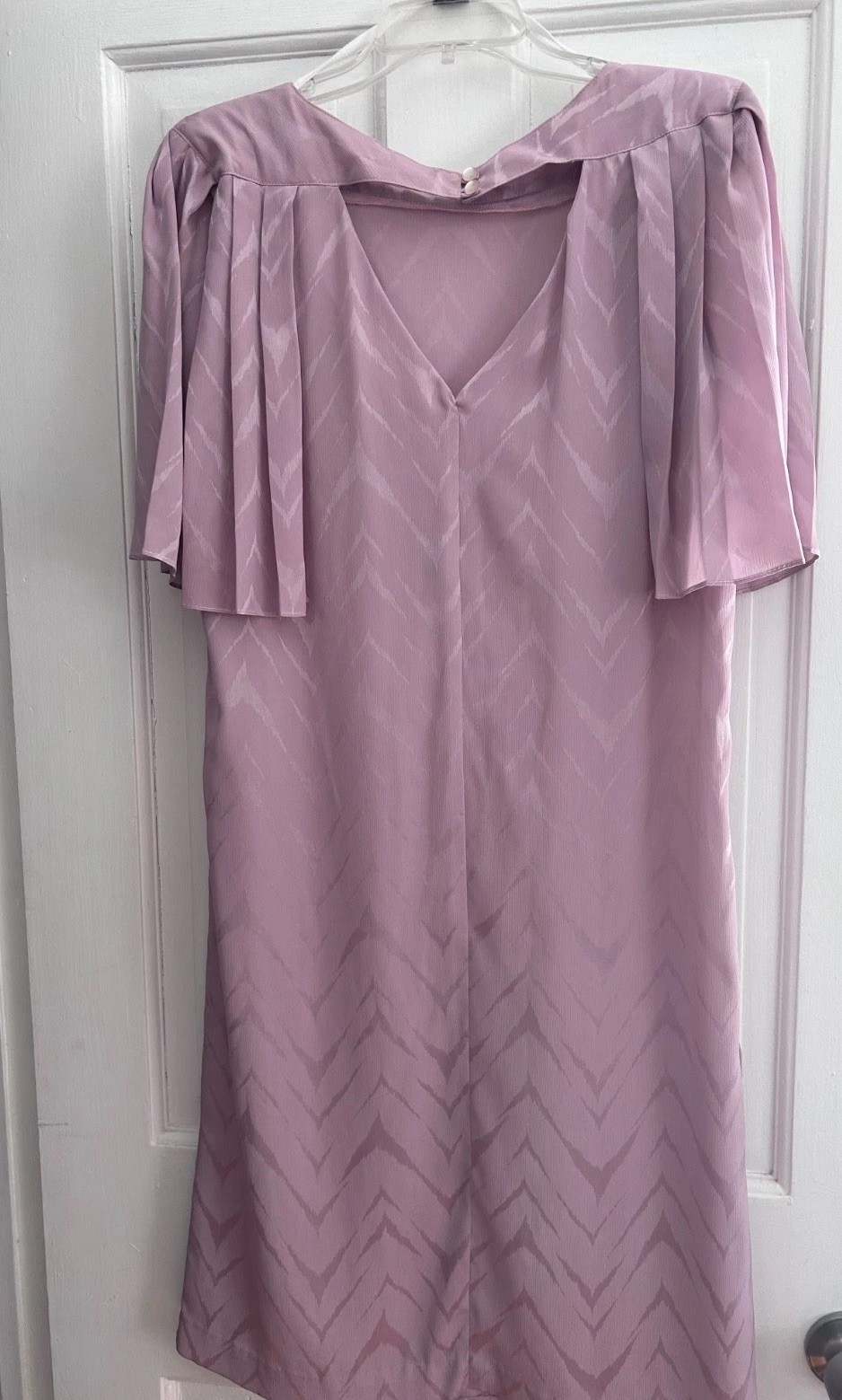 VTG 80s PK’s Kloset Pink Shift Dress Pleated Sleeve – Keyhole Neckline Sz 14