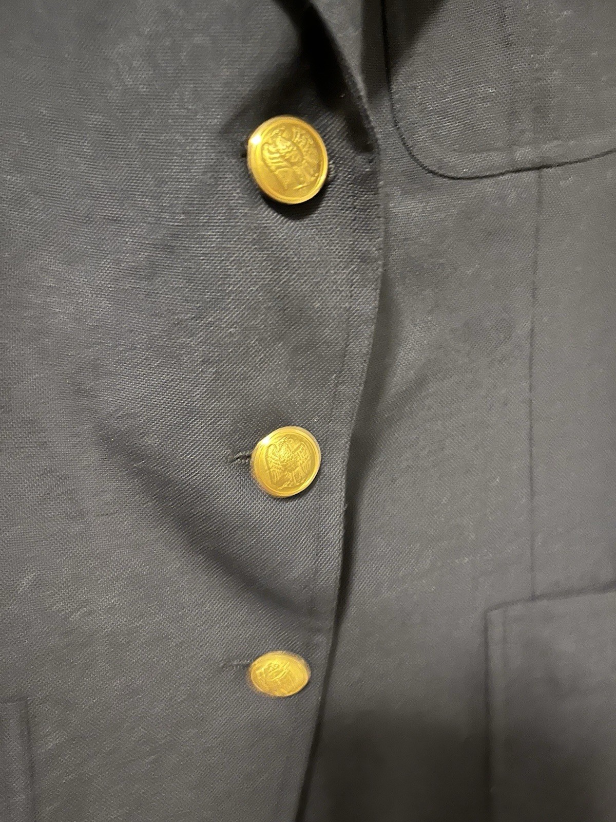 Vintage Stanley Blacker Blazer Womens 6 Navy Gold Button Eagle Union USA Classic