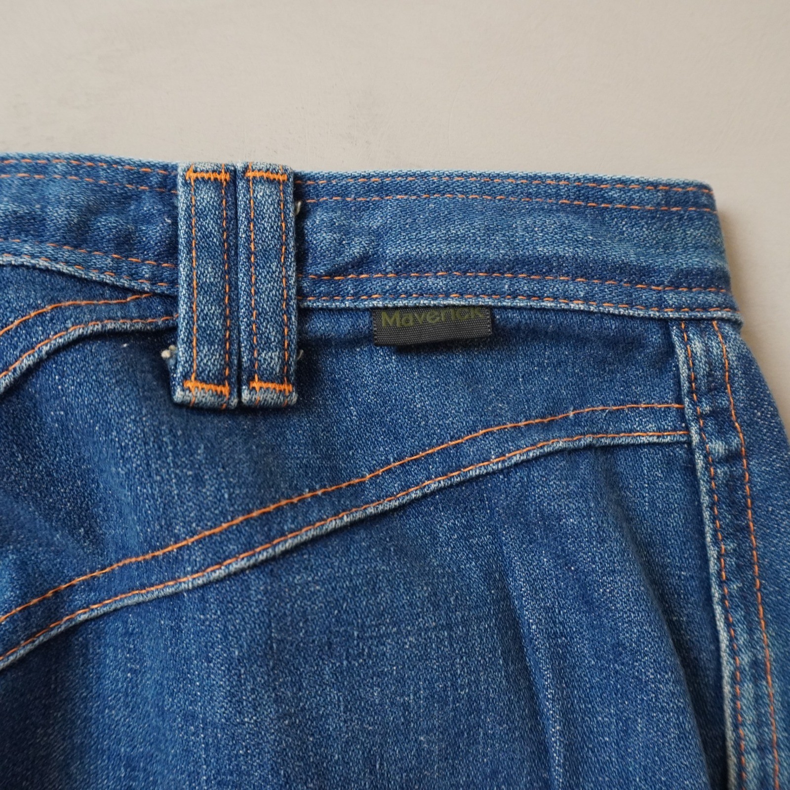 Vintage Maverick High Rise Flare Jeans Blue Western Yoke Made in USA 13/14 30×31
