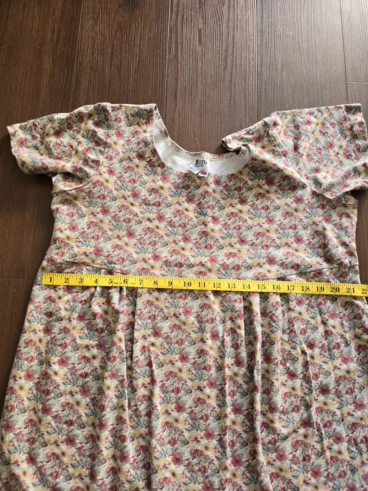 Vintage 1990s Floral Grunge Maternity Baby Doll Dress. Womens Large Made in USA
