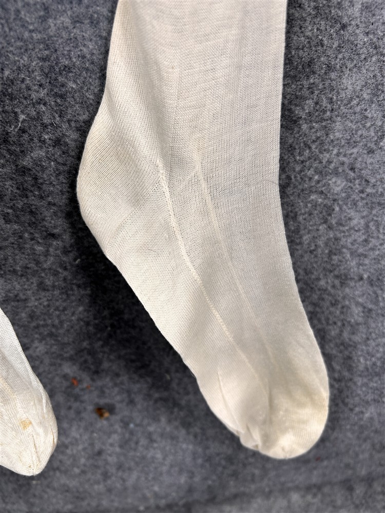 antique stockings women’s long white small 19thc original