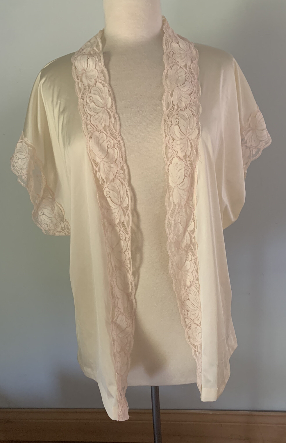 Lindsey Roscoe Farr West Lace Trim Nylon Nightgown Peignoir Set Gown M Jacket S